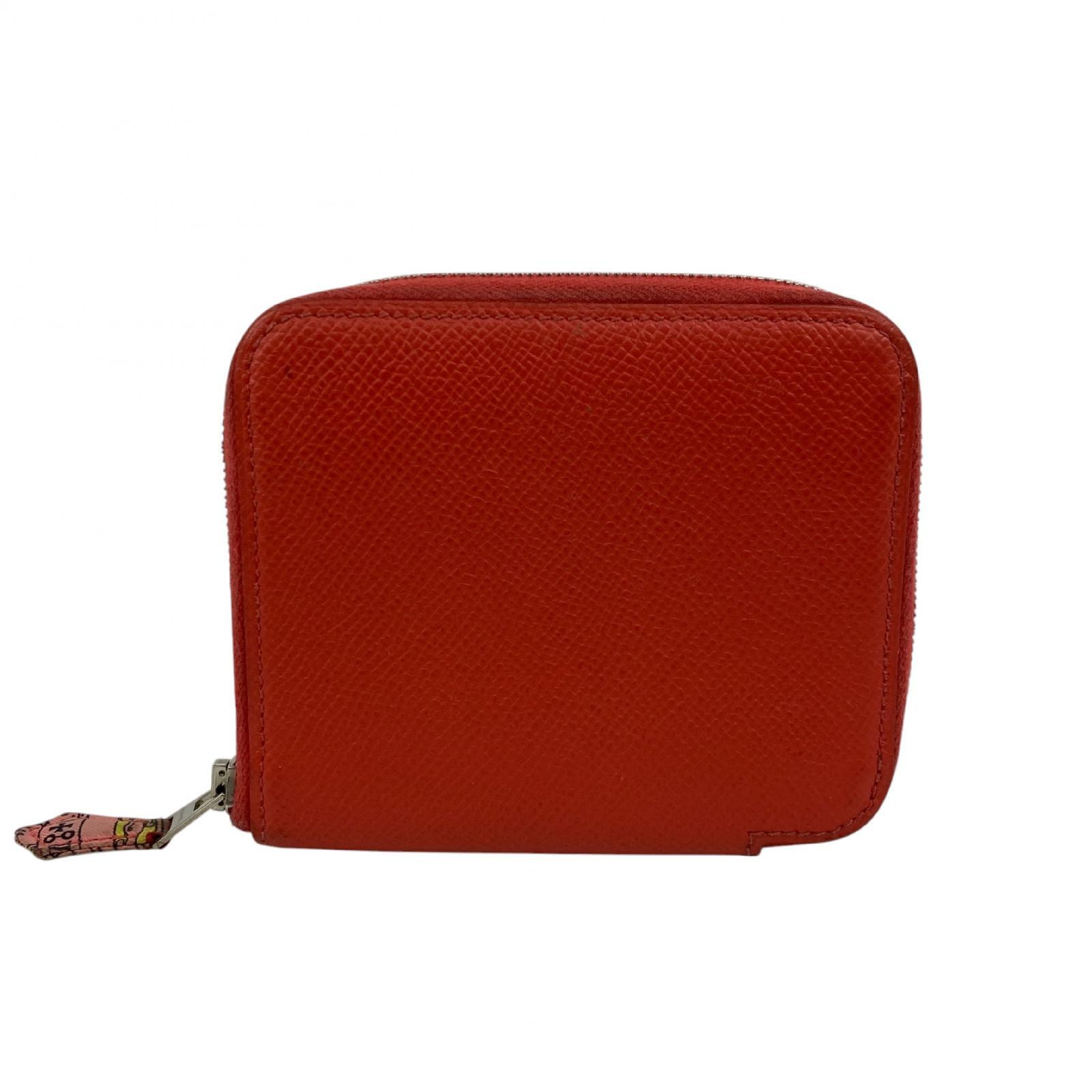 【*Shipped from: Hong Kong*】HERMES ( ) Pink Epsom Silk In Compact Stamp Q Bi-fold Wallet Billfold — view 2