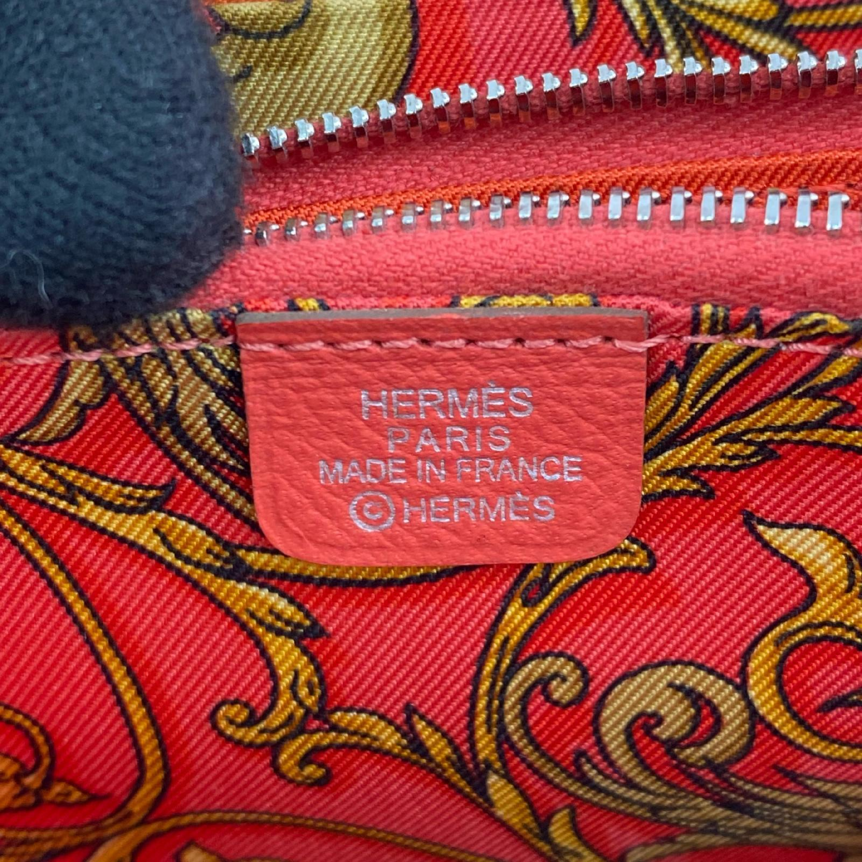 【*Shipped from: Hong Kong*】HERMES ( ) Pink Epsom Silk In Compact Stamp Q Bi-fold Wallet Billfold — view 12