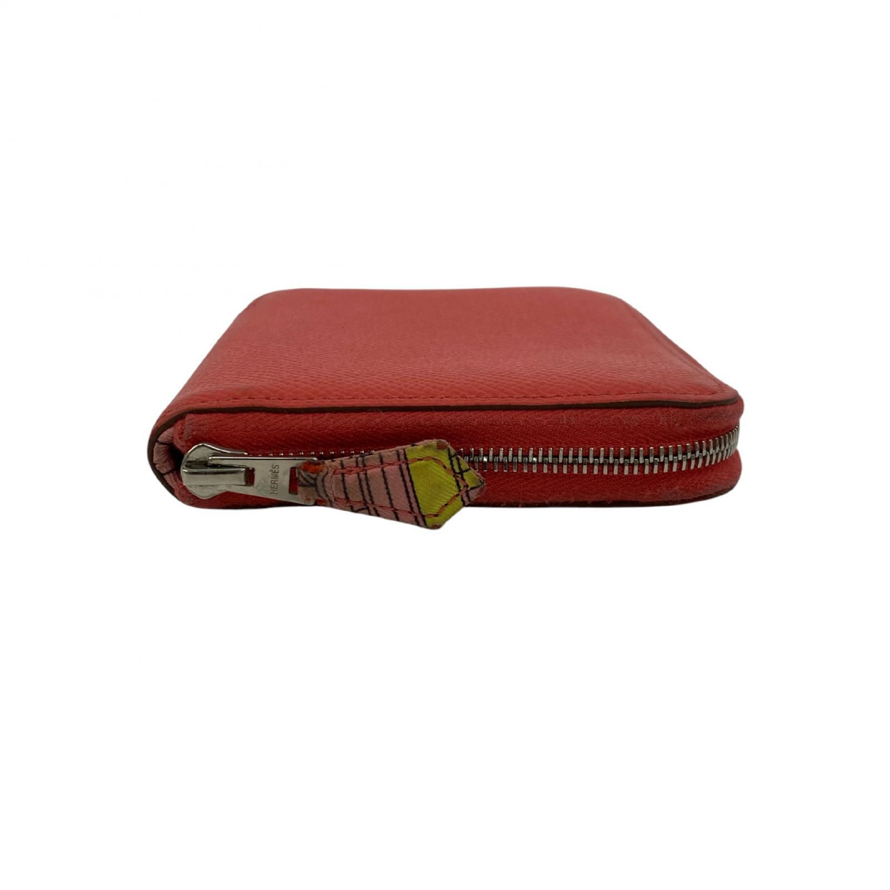 【*Shipped from: Hong Kong*】HERMES ( ) Pink Epsom Silk In Compact Stamp Q Bi-fold Wallet Billfold — view 3
