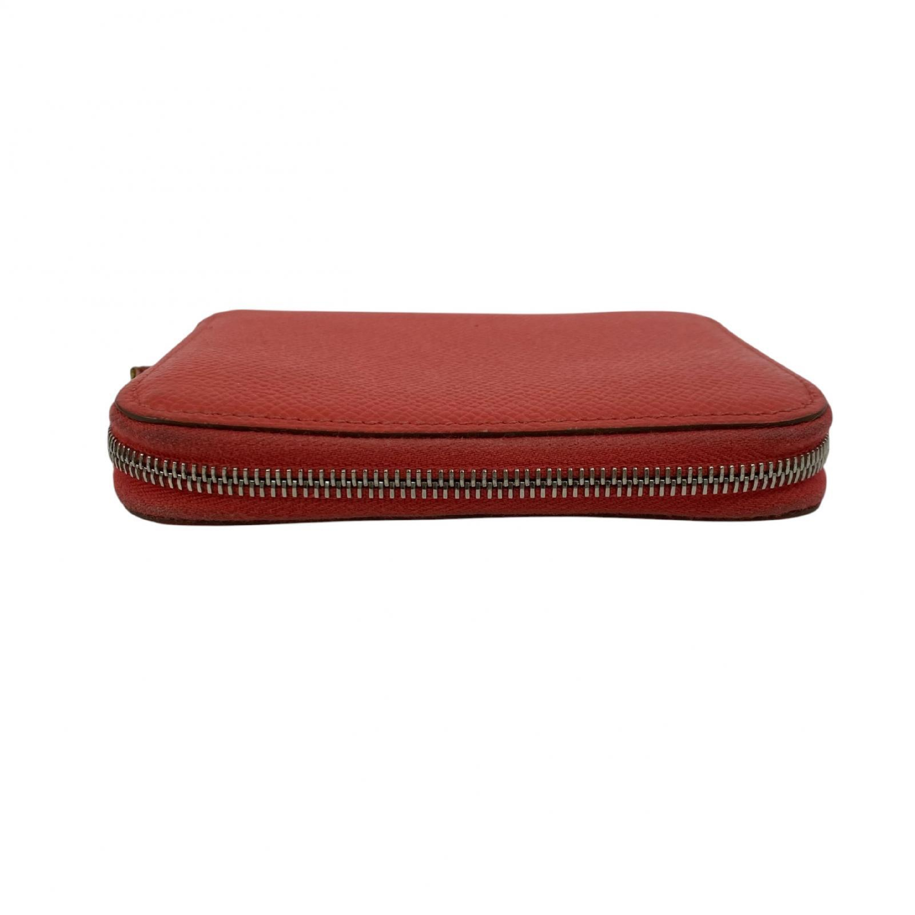 【*Shipped from: Hong Kong*】HERMES ( ) Pink Epsom Silk In Compact Stamp Q Bi-fold Wallet Billfold — view 4