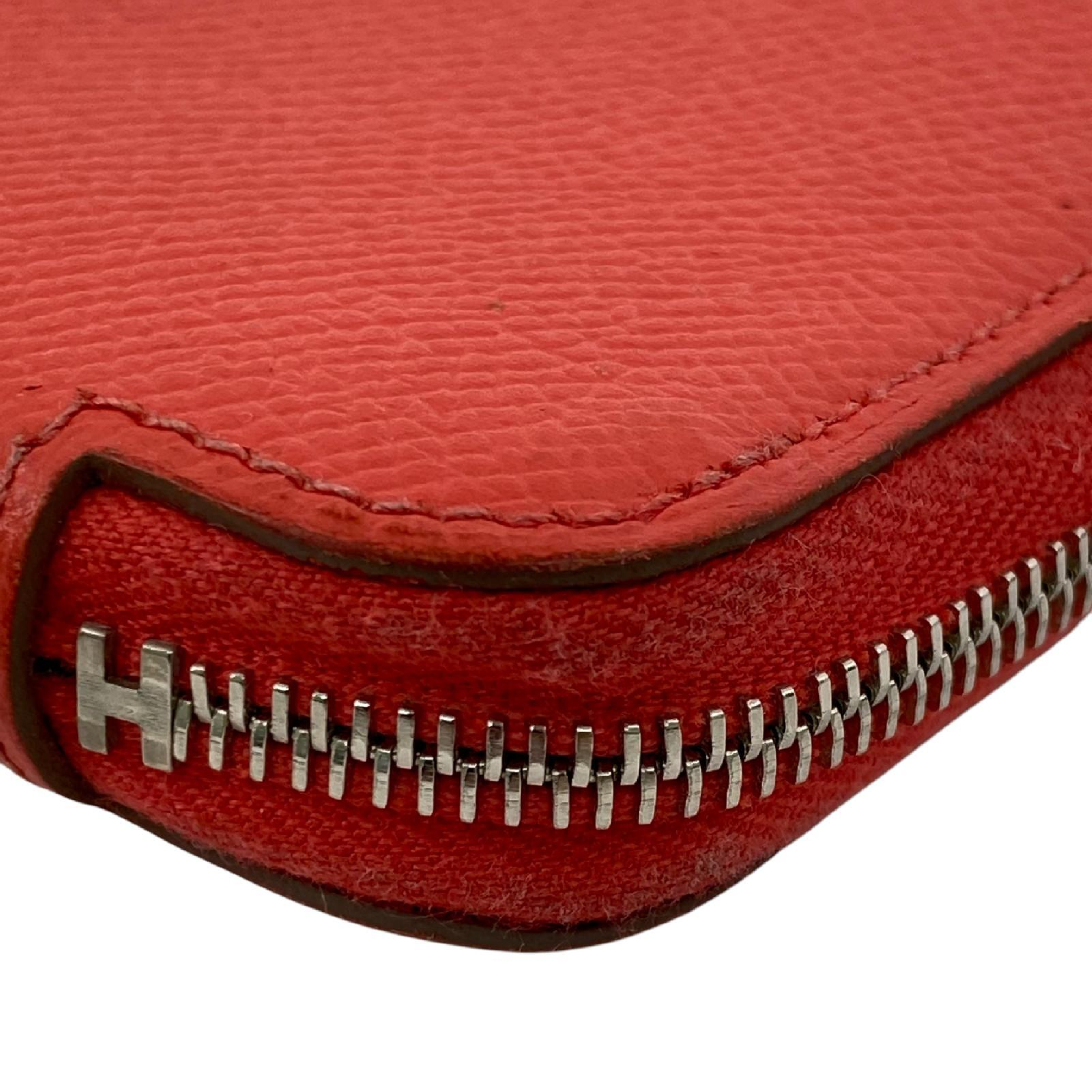 【*Shipped from: Hong Kong*】HERMES ( ) Pink Epsom Silk In Compact Stamp Q Bi-fold Wallet Billfold — view 8