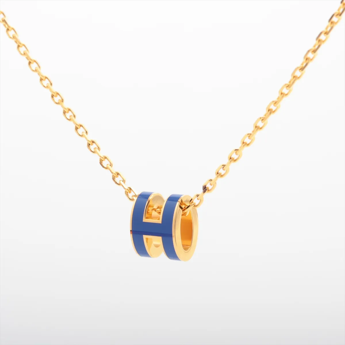 Mini Pop H GD0261 Necklace GP Gold x Blue Thread Dirty