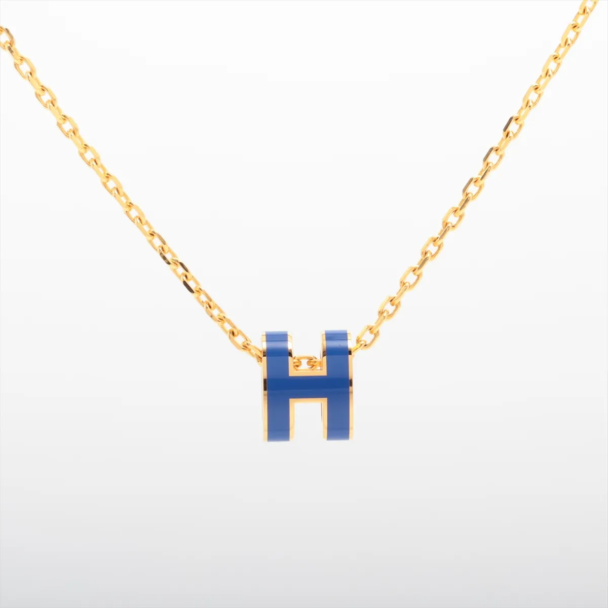 Mini Pop H GD0261 Necklace GP Gold x Blue Thread Dirty — view 3