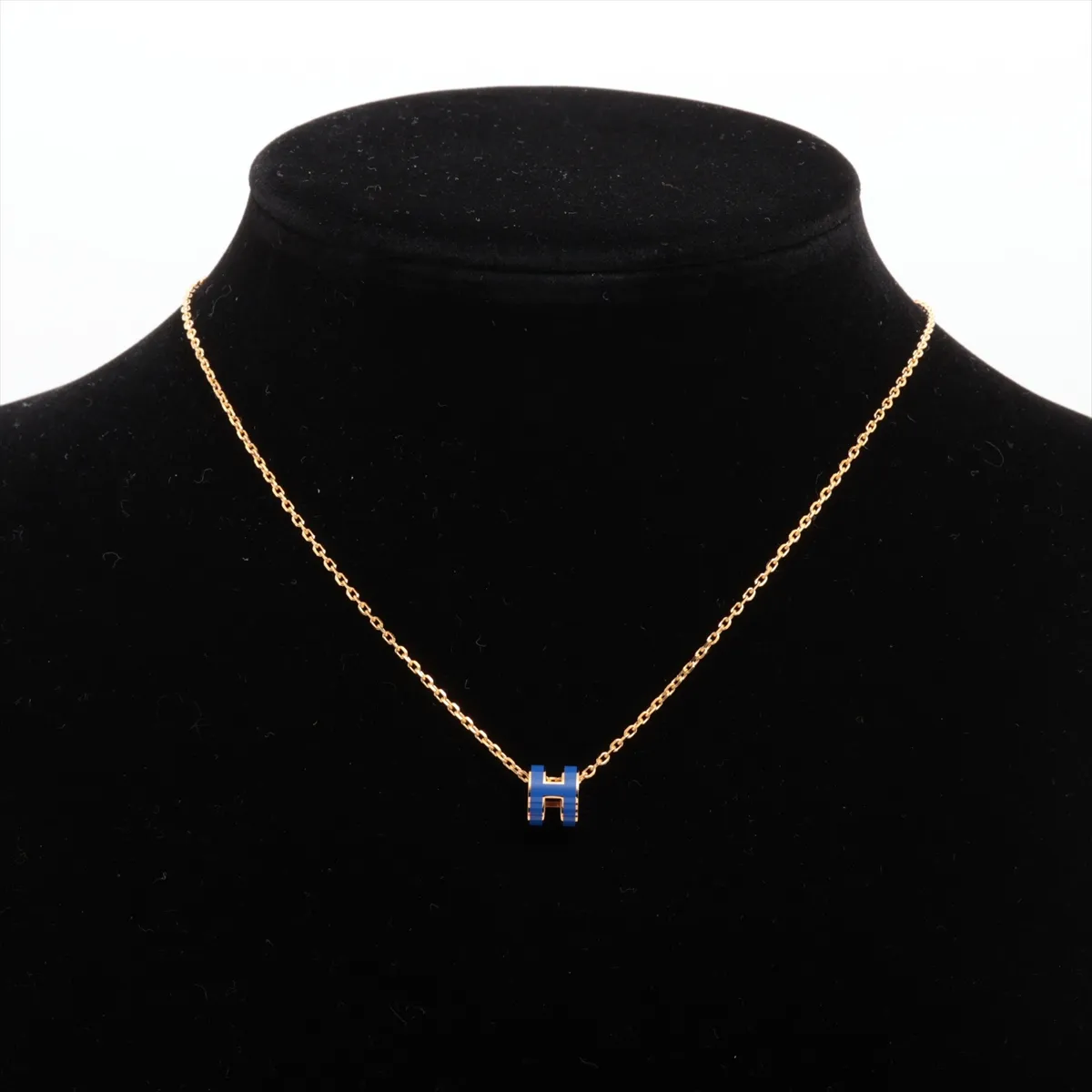 Mini Pop H GD0261 Necklace GP Gold x Blue Thread Dirty — view 6