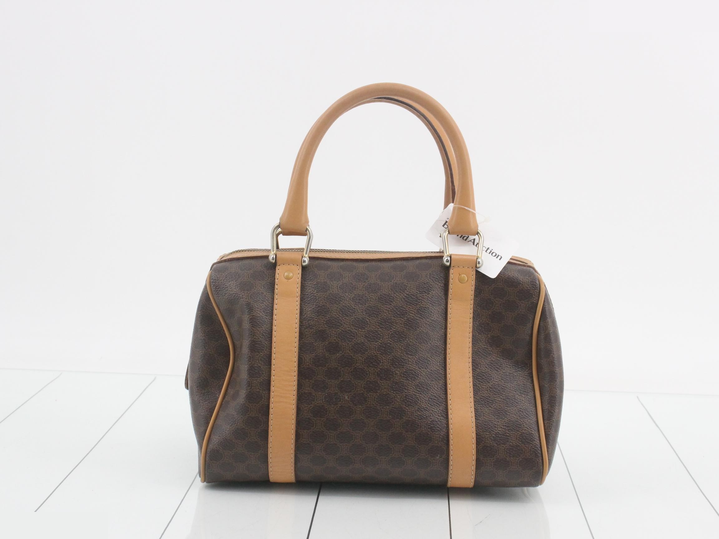 Macadam Logo Mini Boston Bag, 2-Way, Brown, with Strap, W26cm — view 2