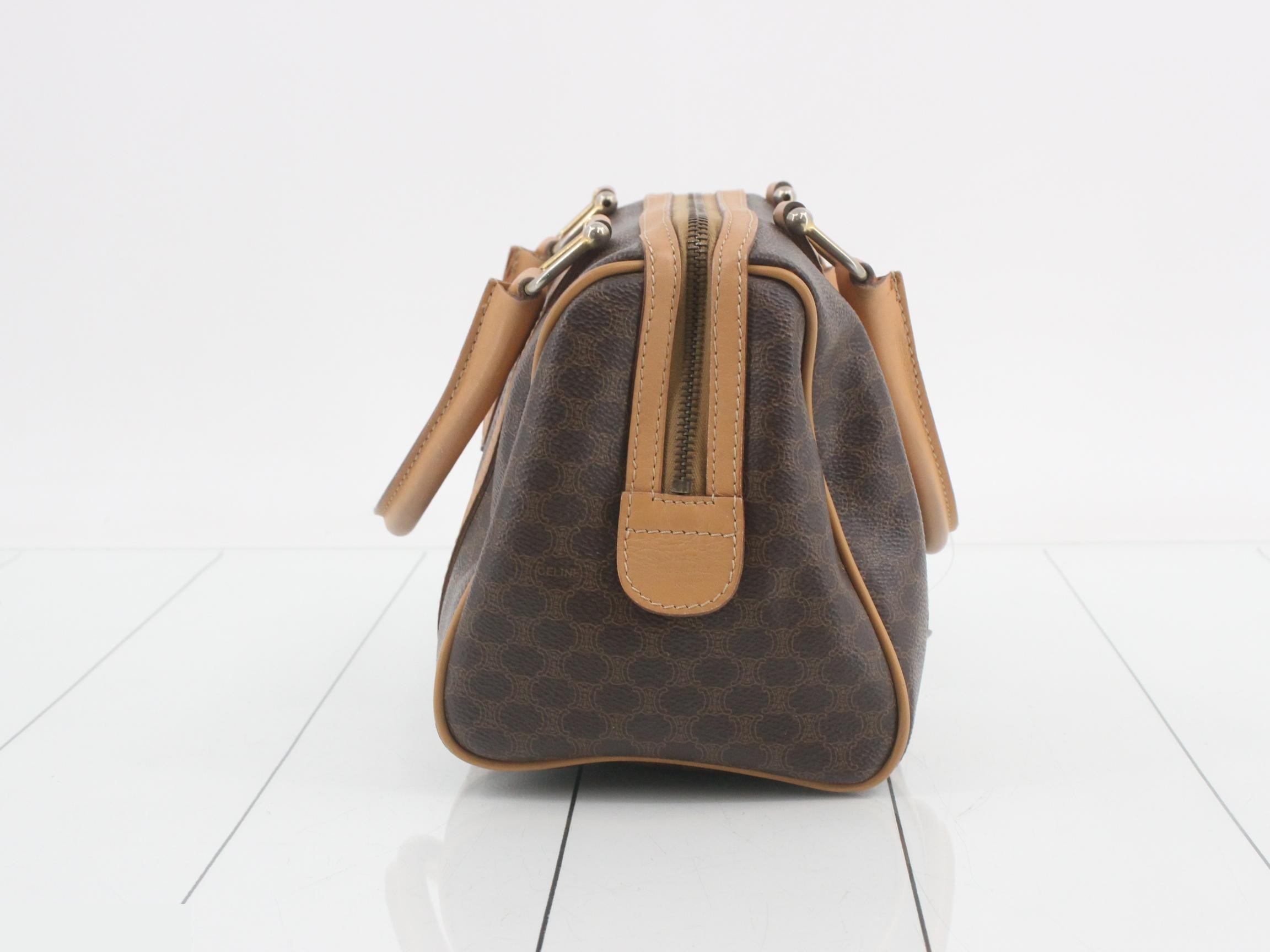 Macadam Logo Mini Boston Bag, 2-Way, Brown, with Strap, W26cm — view 3