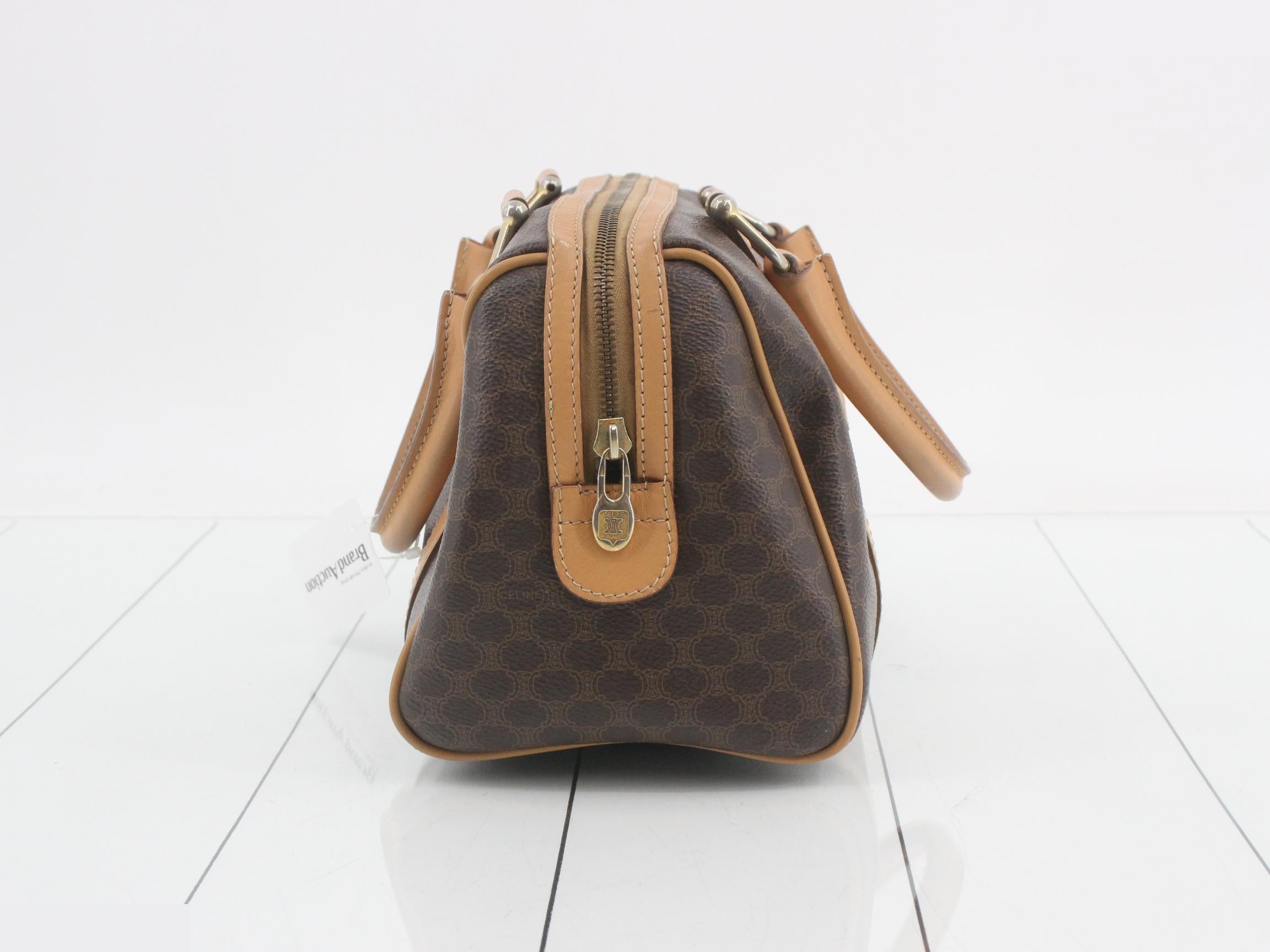 Macadam Logo Mini Boston Bag, 2-Way, Brown, with Strap, W26cm — view 4