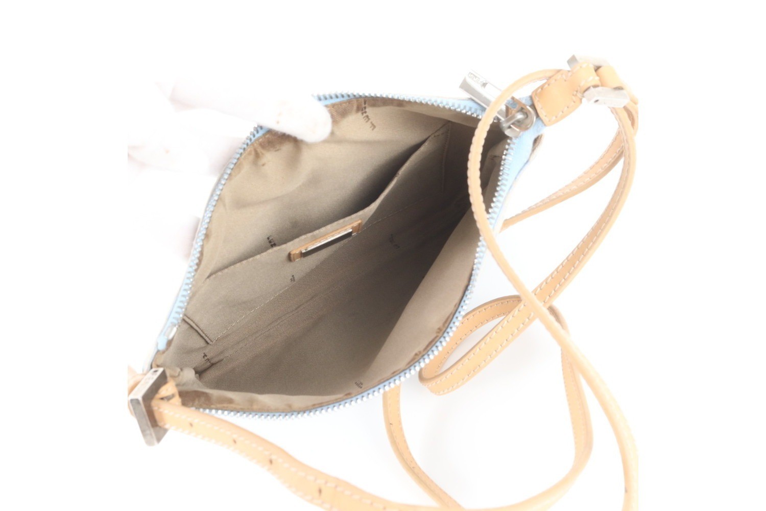 Zucchino Leather Canvas Shoulder Bag — view 7