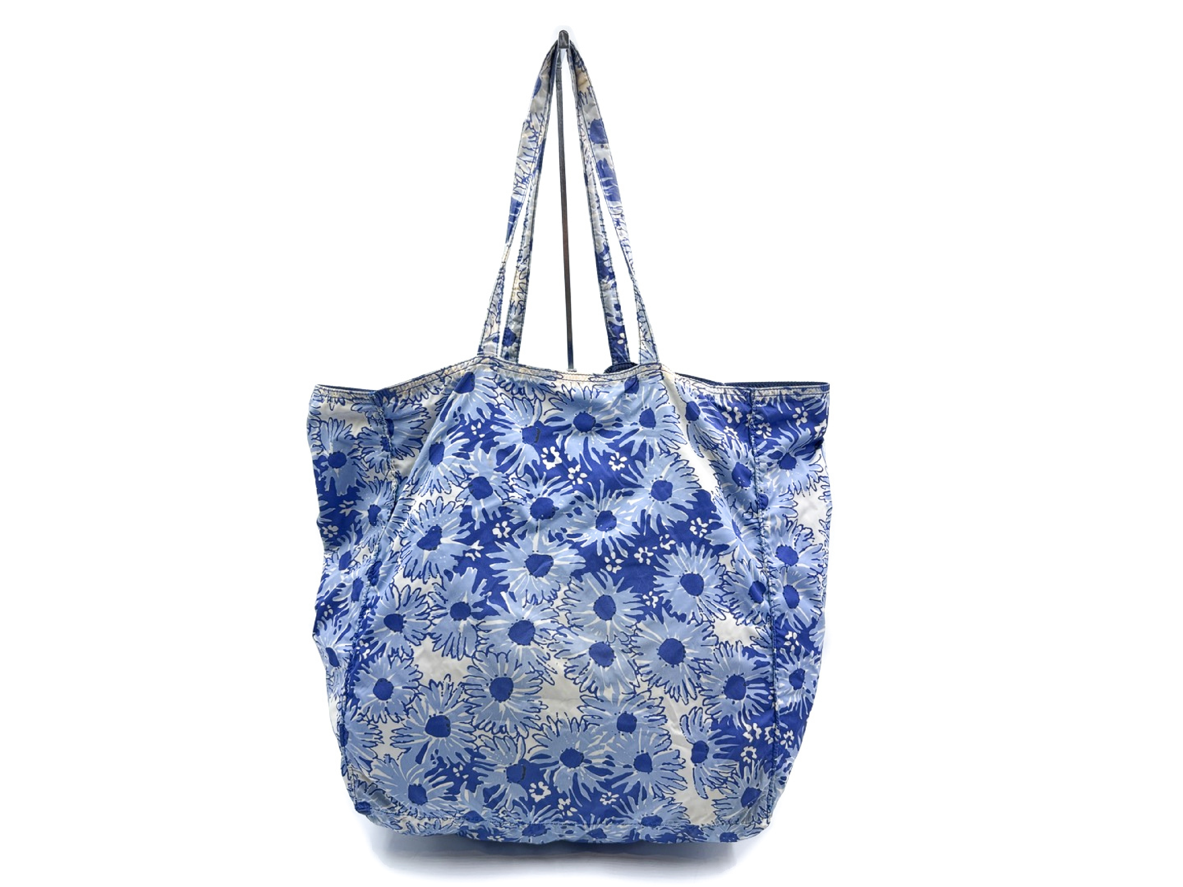 floral print triangular plate nylon tote bag — view 2