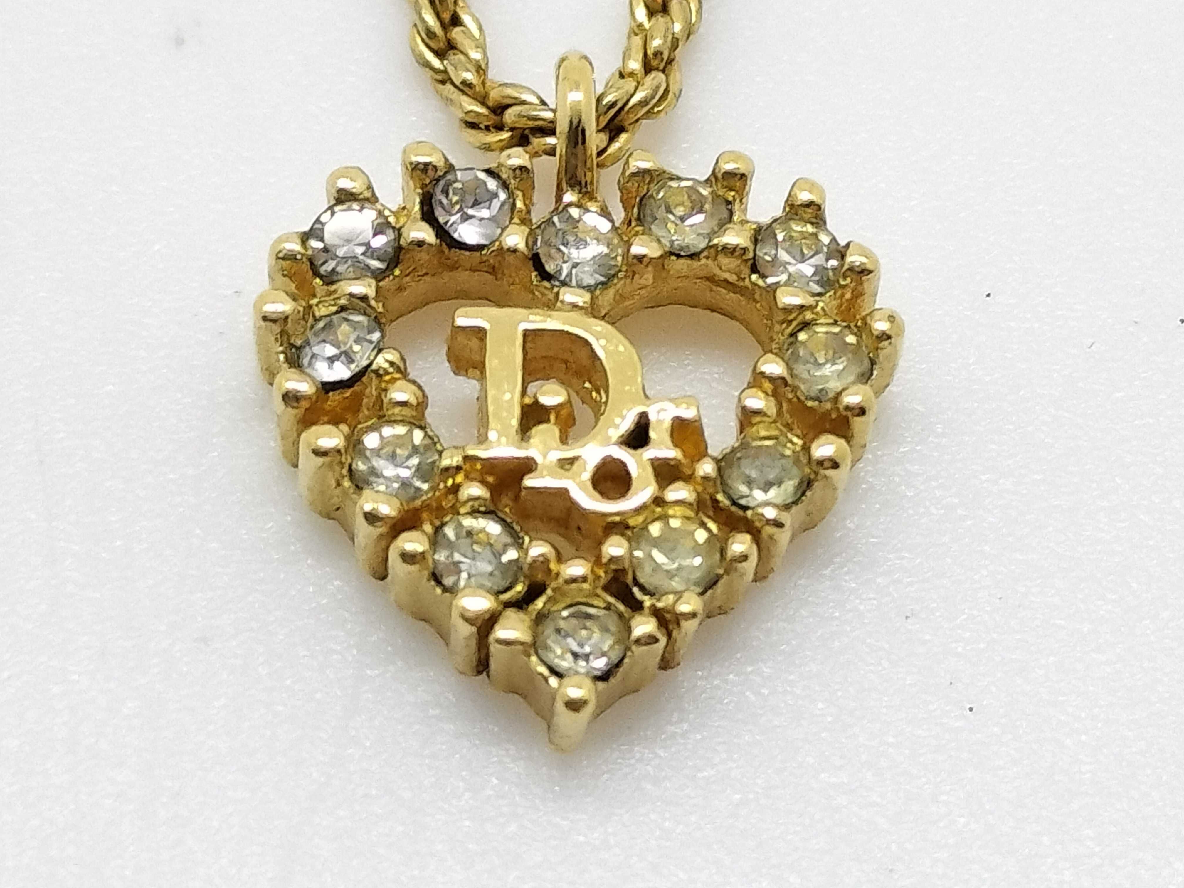 Logo Heart Rhinestone Necklace — view 2