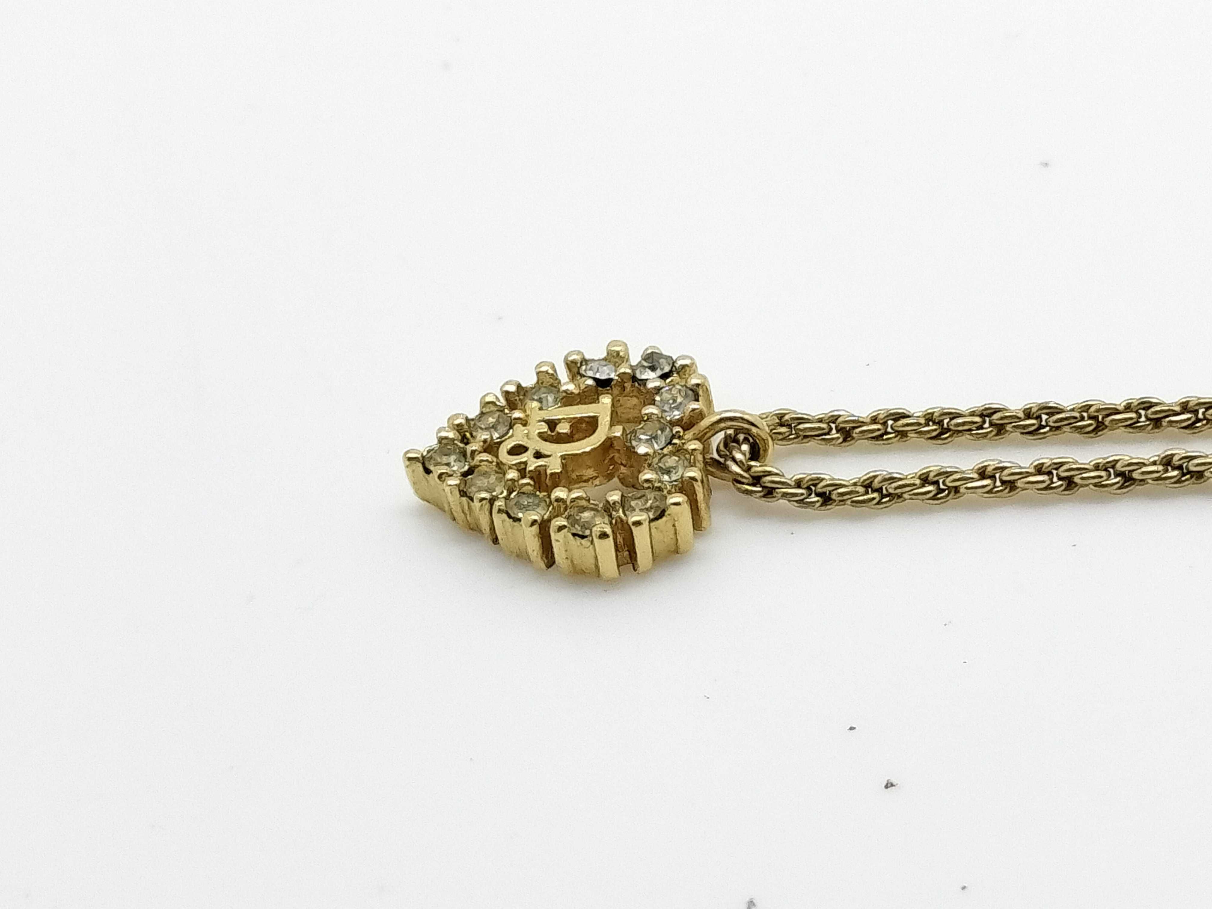 Logo Heart Rhinestone Necklace — view 3