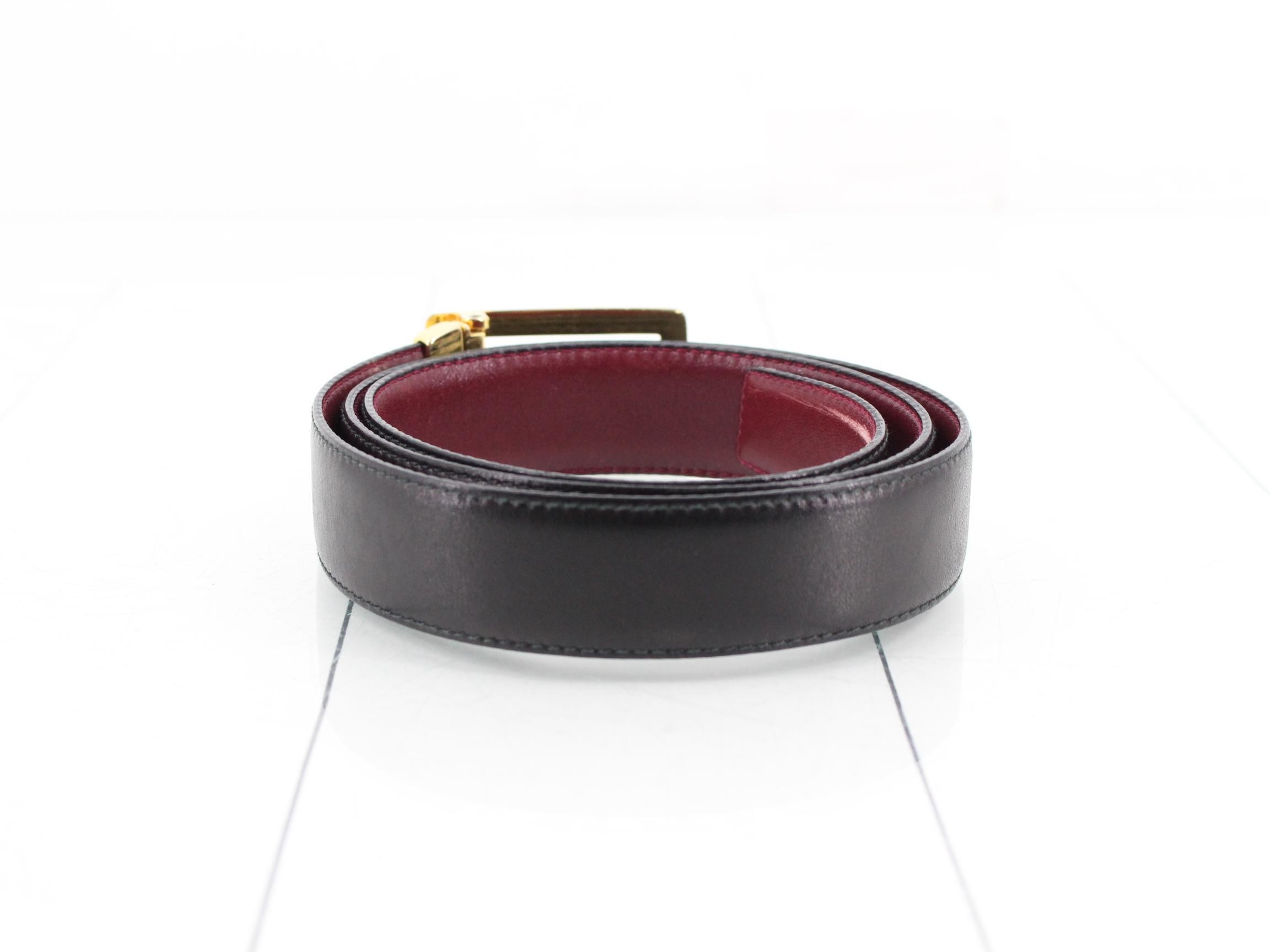 leather belt with carriage hardware — view 2