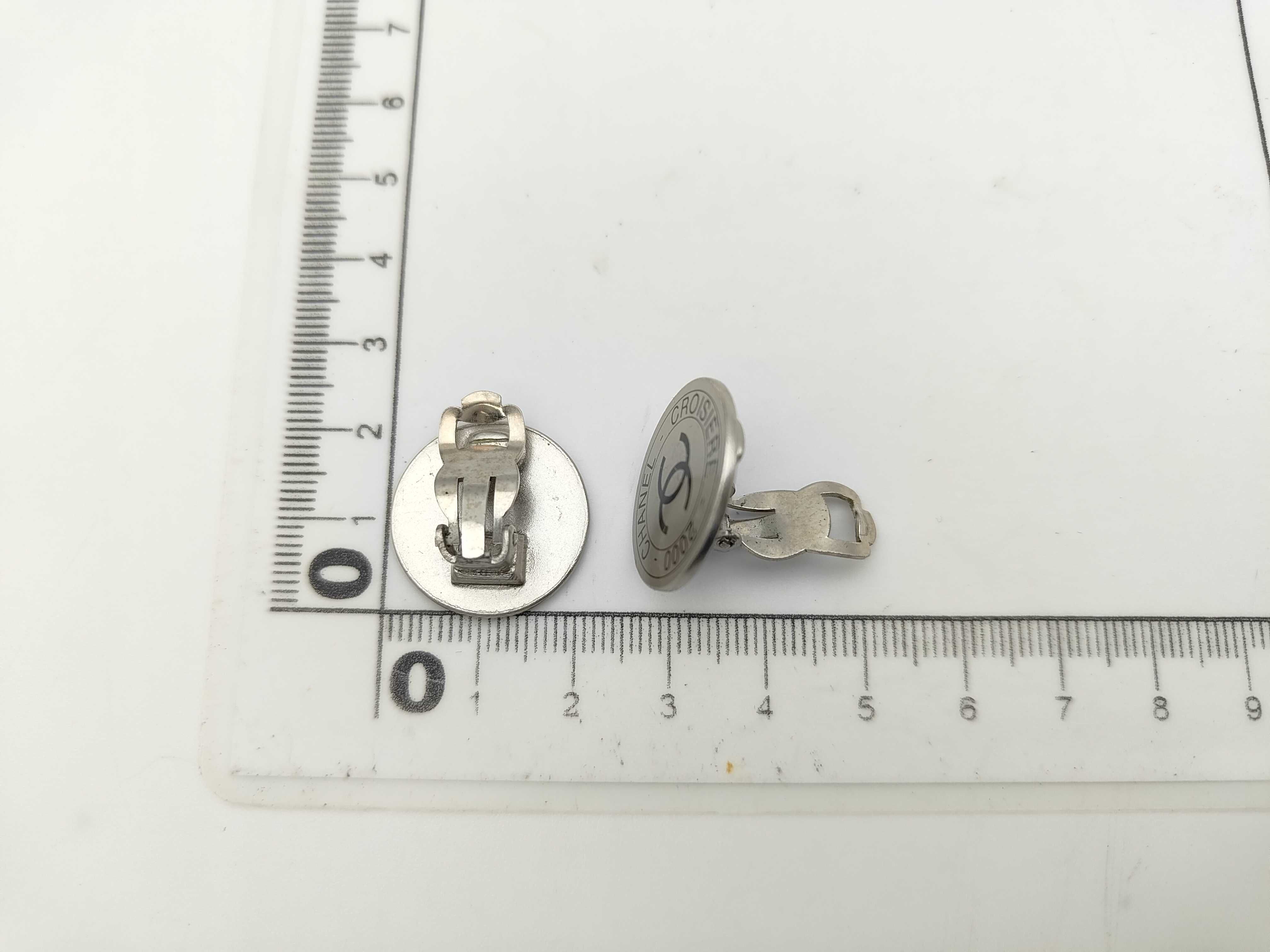 Silver Black Metal Coco Mark CROISIERE 2000 00C Earrings (with box) — view 5