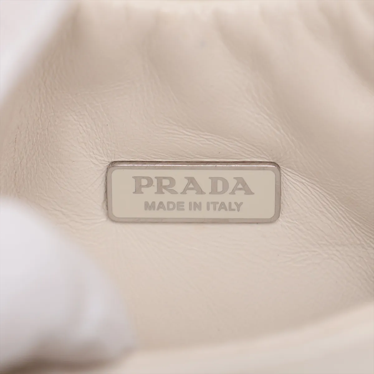 Padded Nappa Leather 2-Way Handbag, White — view 11