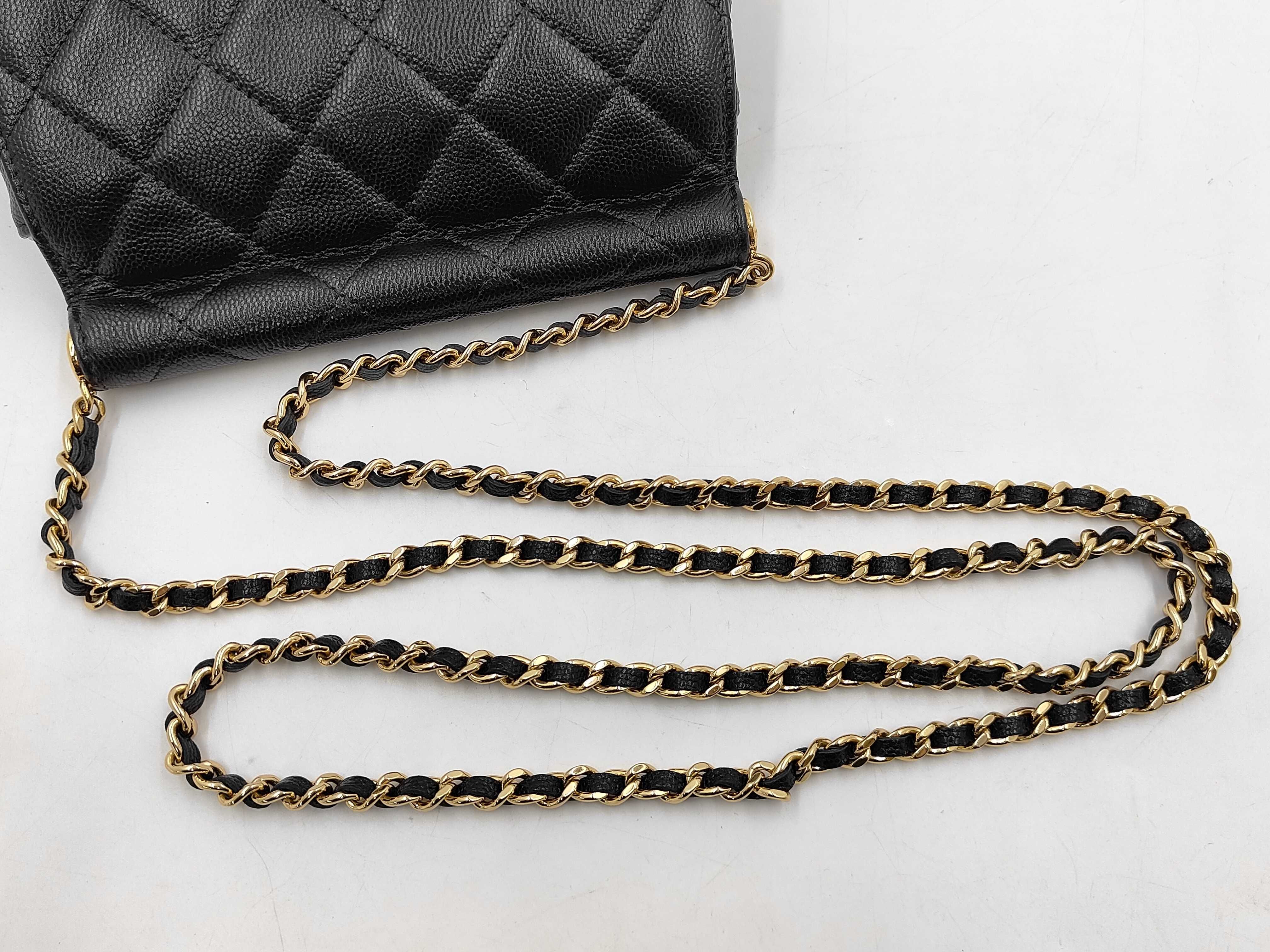 Matelassé Coco Mark Caviar Skin Chain Shoulder Bag — view 5