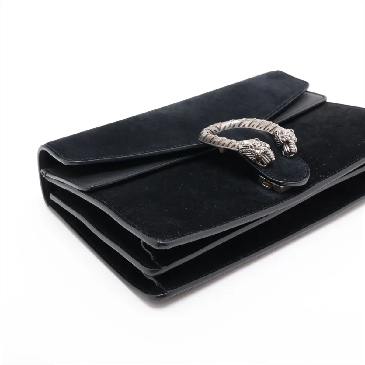 Dionysus Suede x Leather Chain Shoulder Bag, Navy, 400249 — view 4