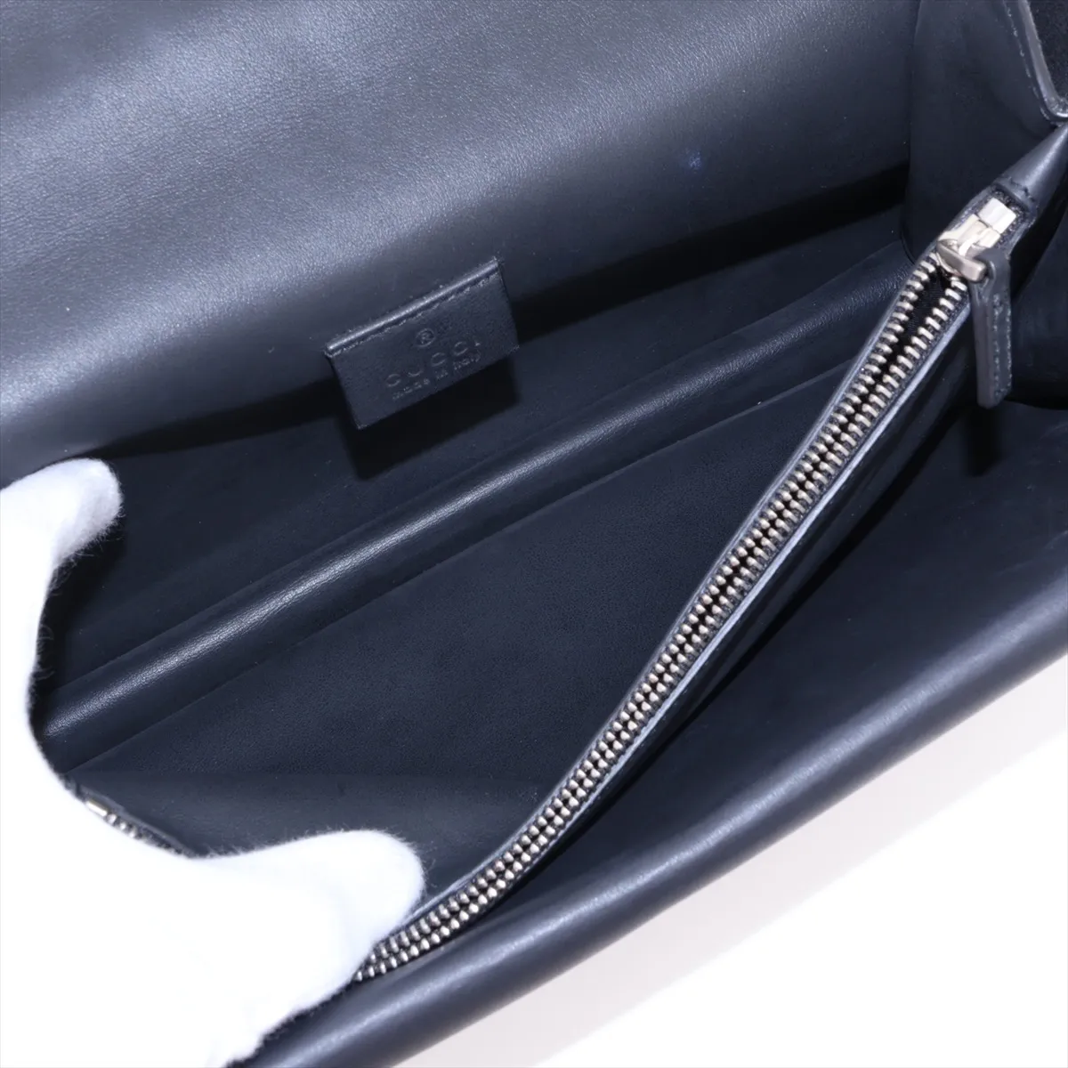 Dionysus Suede x Leather Chain Shoulder Bag, Navy, 400249 — view 7