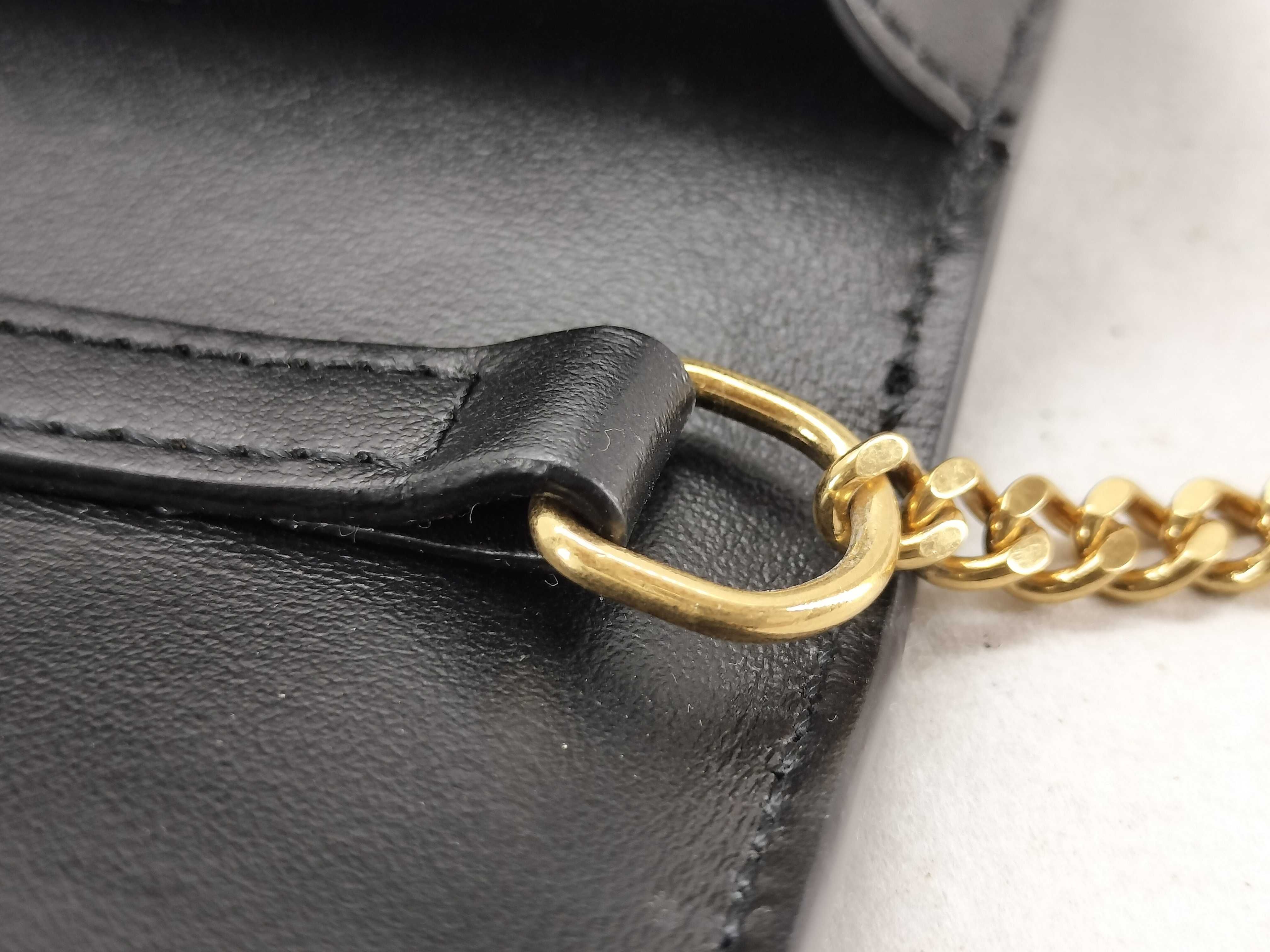 Triomphe Phone Pouch Leather Chain Shoulder Bag Black Shoulder Bag — view 5
