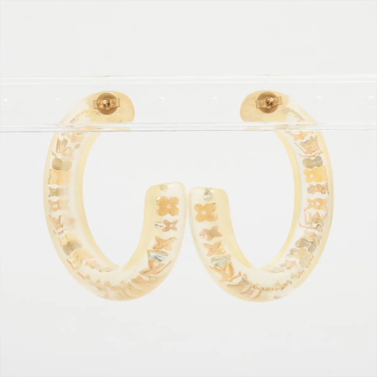 Boucle d'Oreilles Coeur Inclusion LK0181 Earrings (Pair) Resin Clear — view 3