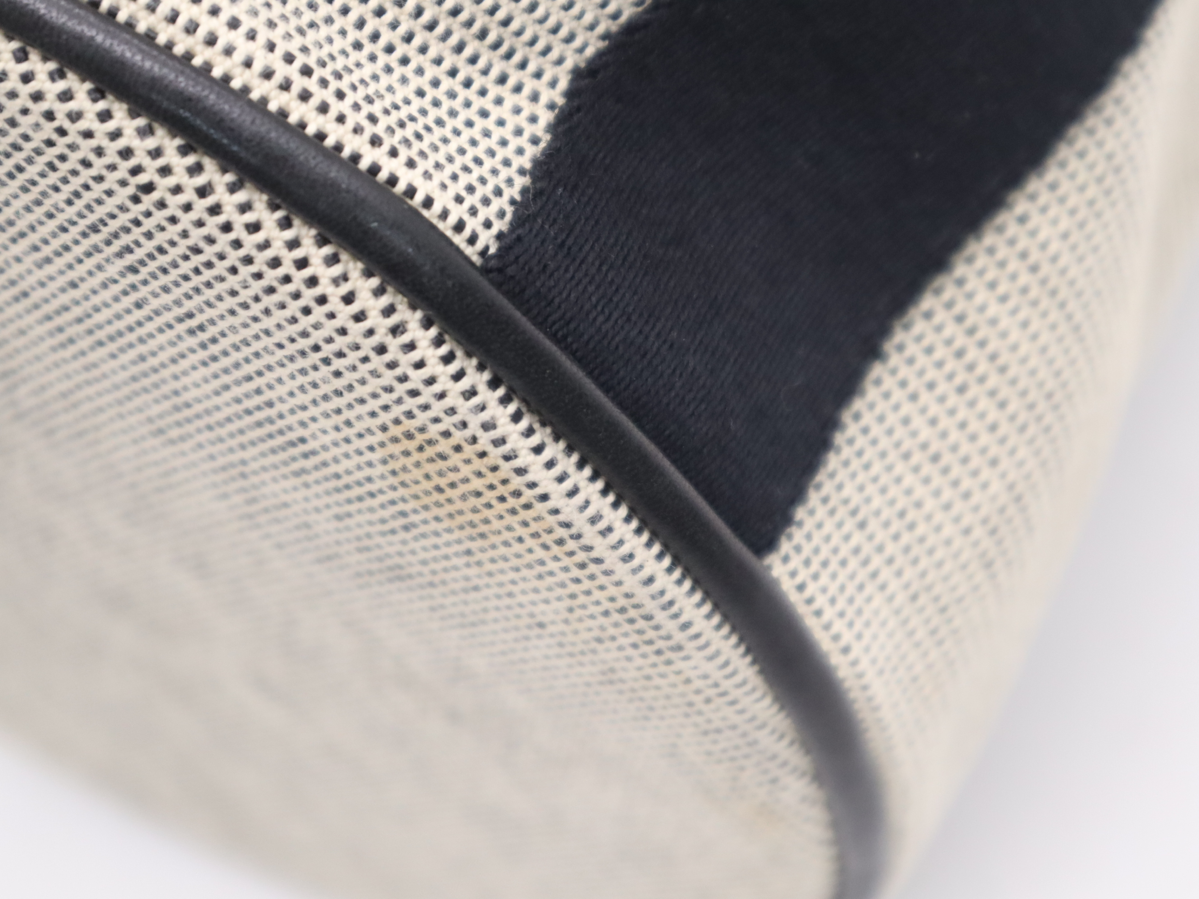 Canvas Saxo MM Beige Black Silver Hardware Handbag — view 11
