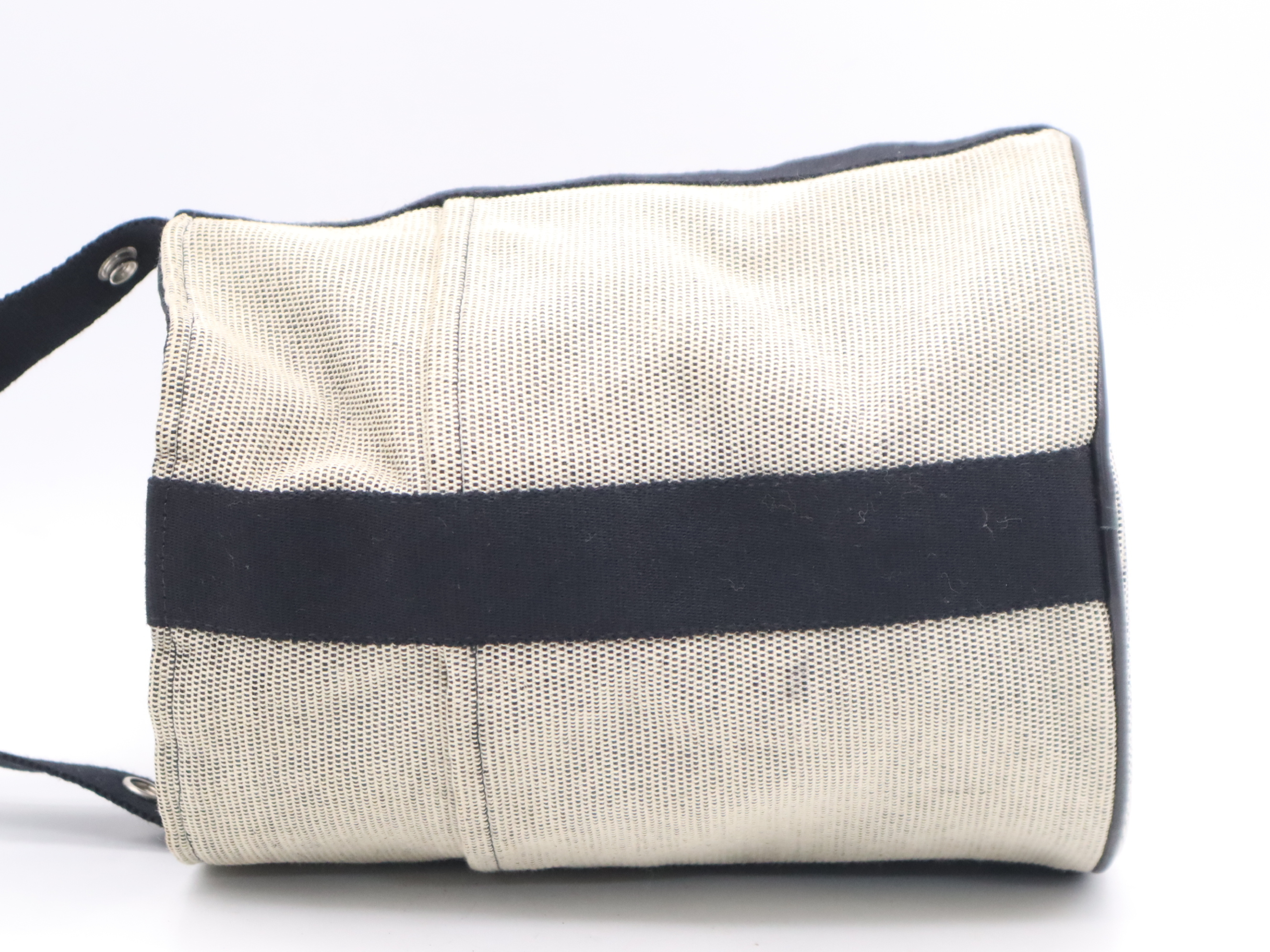 Canvas Saxo MM Beige Black Silver Hardware Handbag — view 3