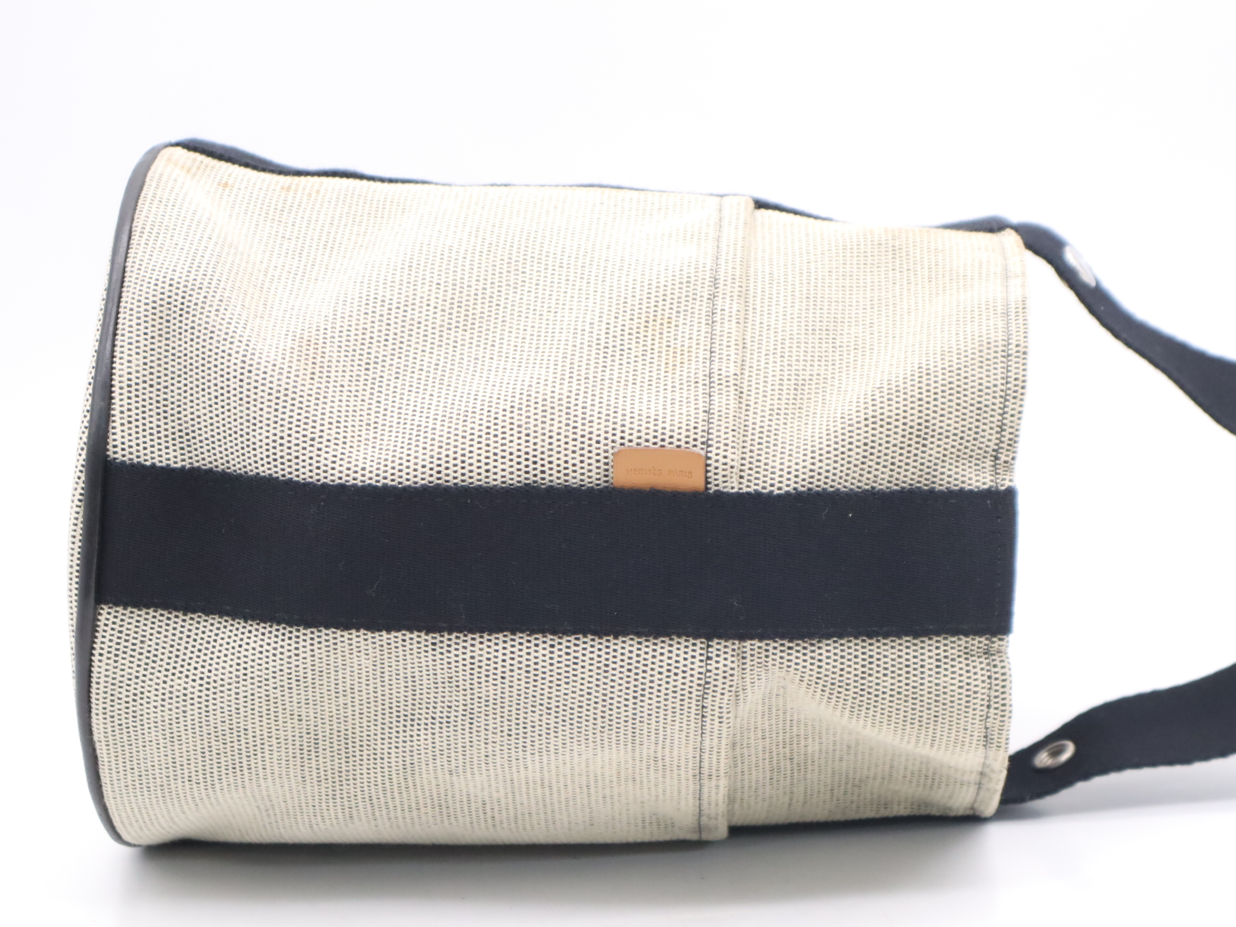 Canvas Saxo MM Beige Black Silver Hardware Handbag — view 5