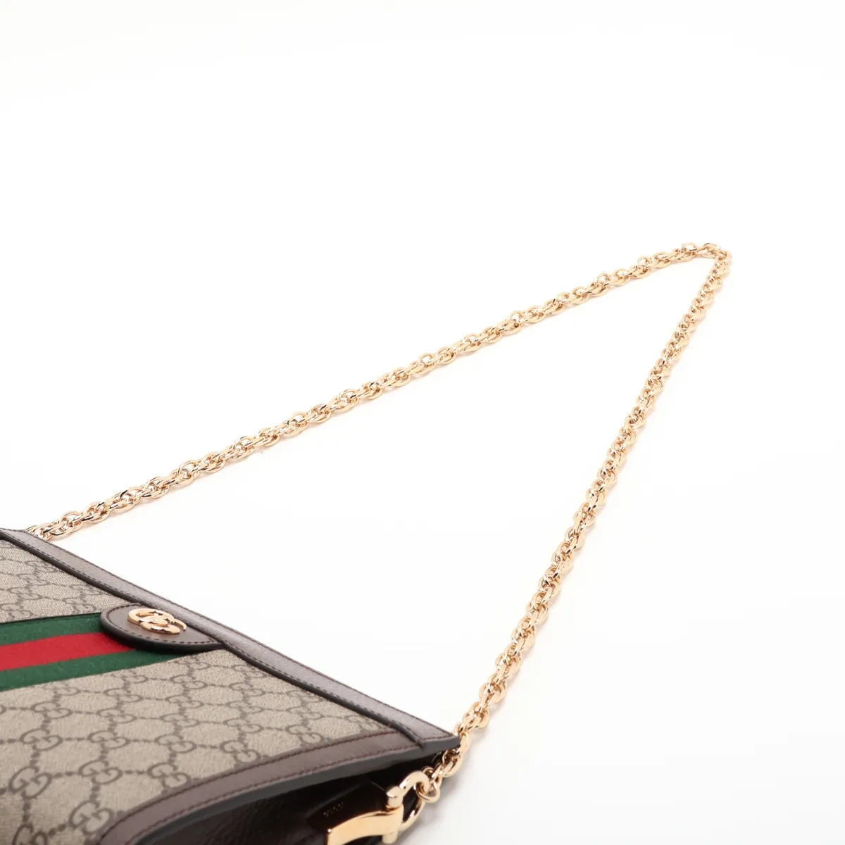 GG Supreme PVC x Leather Chain Shoulder Bag, Beige x Brown, 503877 — view 5