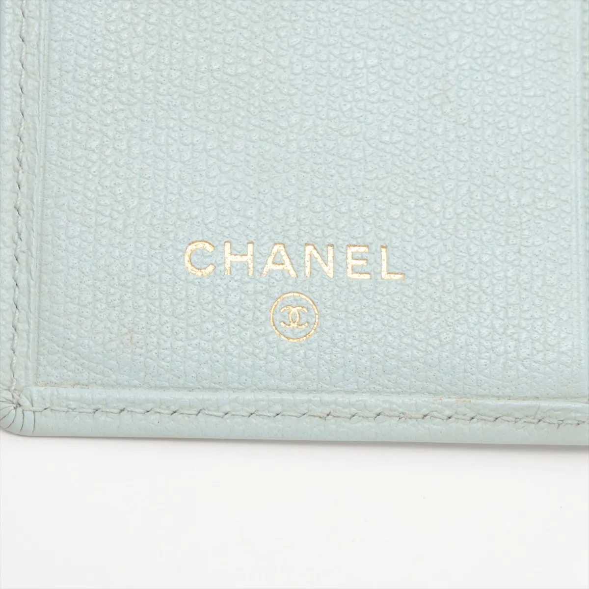 Cocomark caviar skin card case blue gold hardware 9908087 — view 6