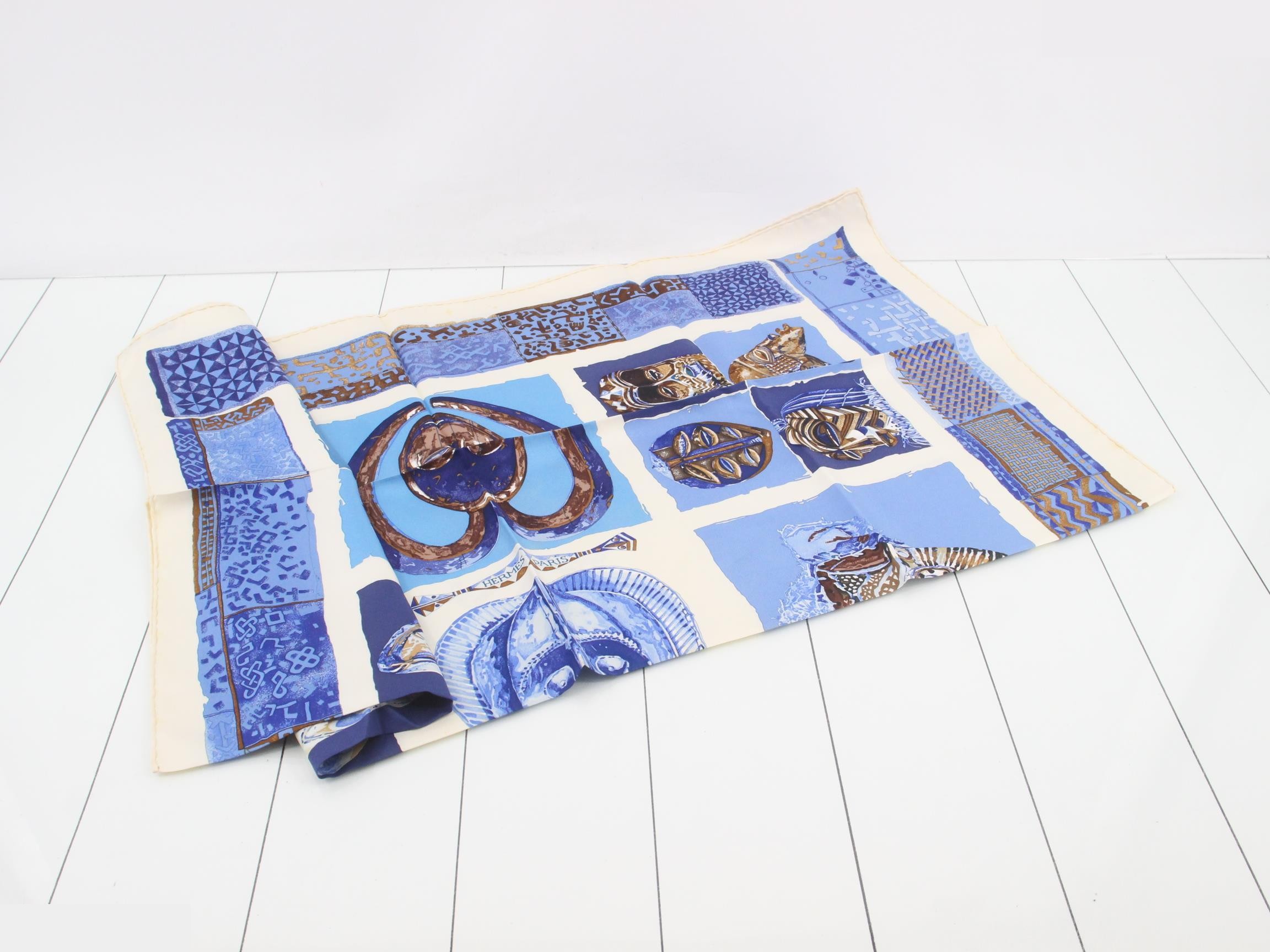 Scarf, blue tones, with tag. — view 3