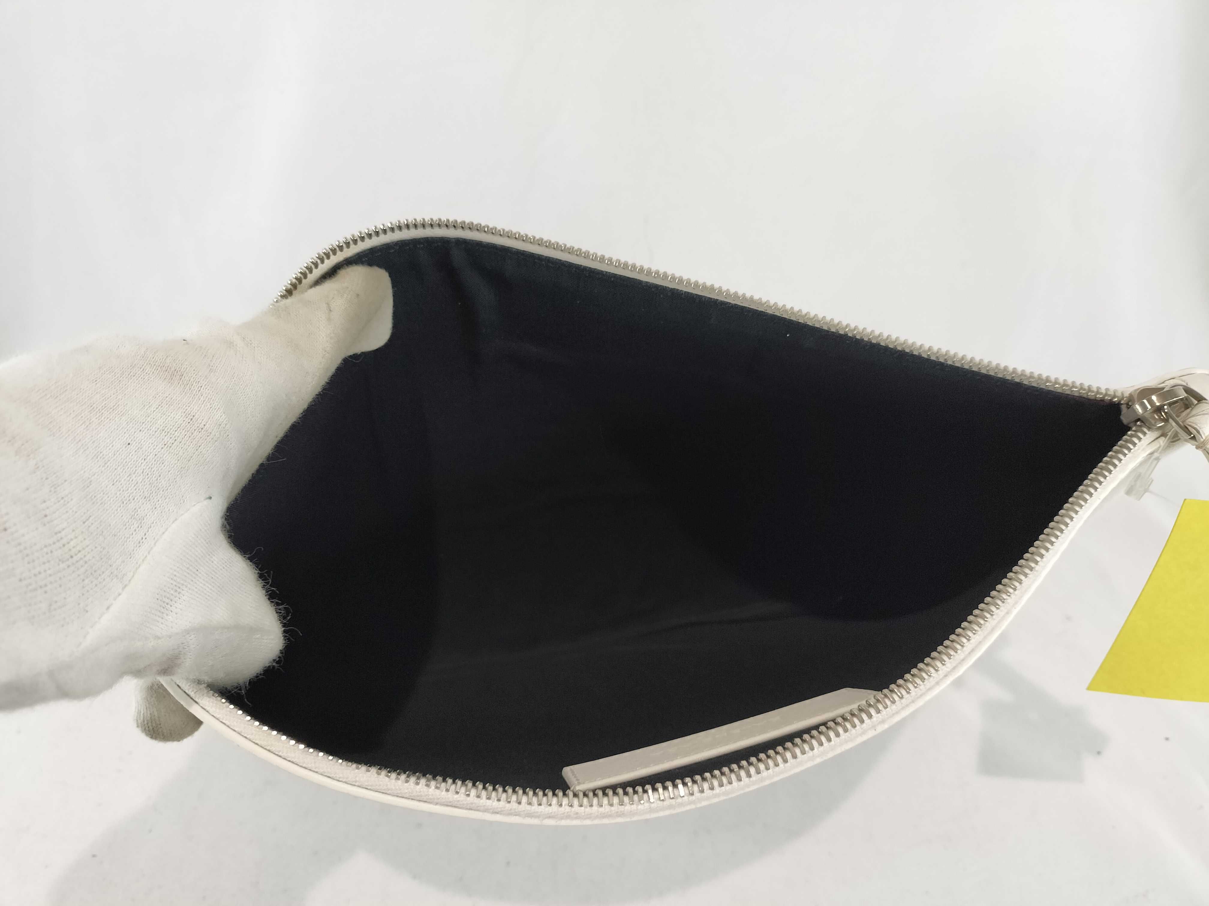 Shopping Clip M Leather Clutch Bag White 485110 Pouch — view 8