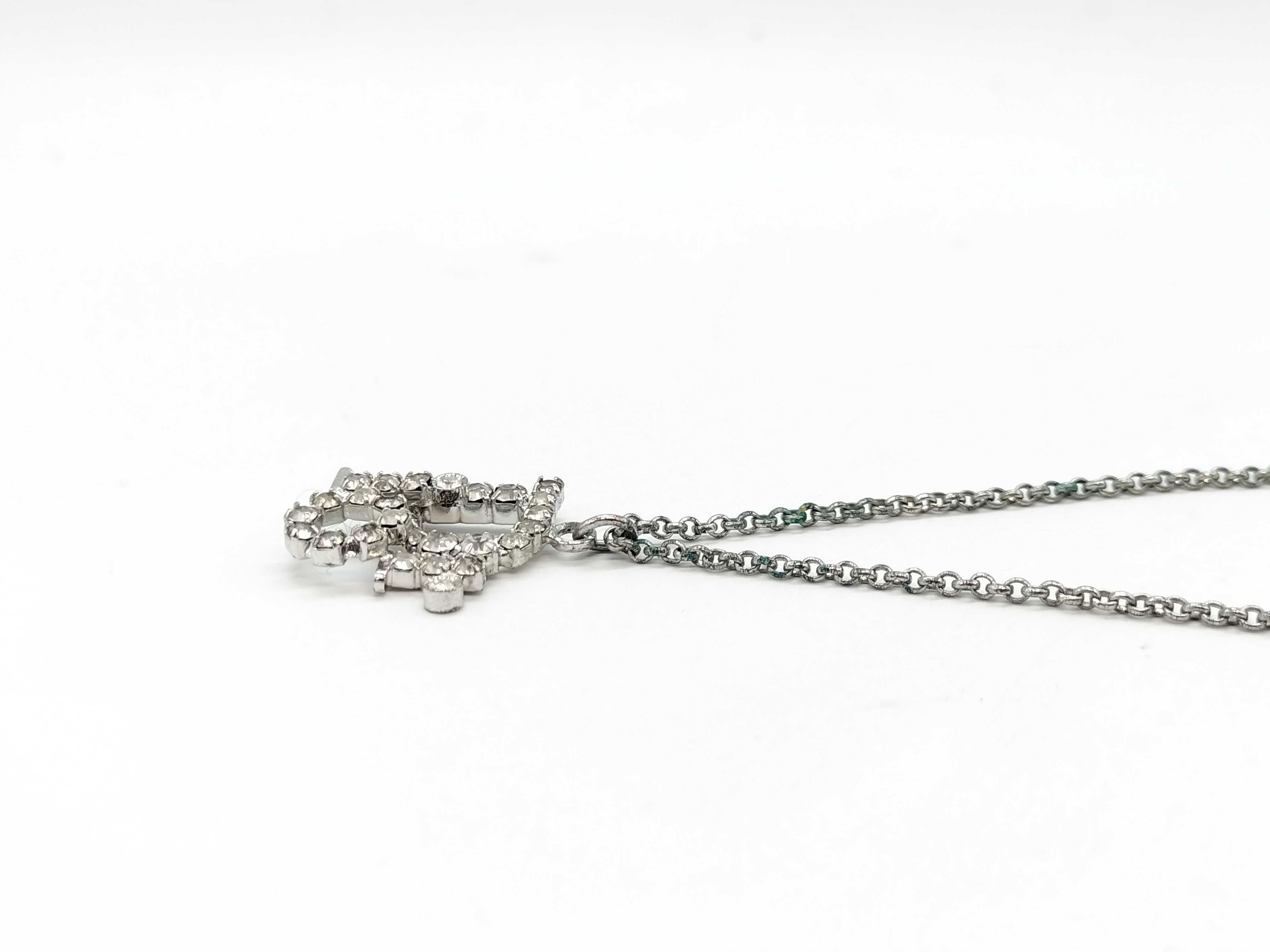 logo necklace with stone — view 2