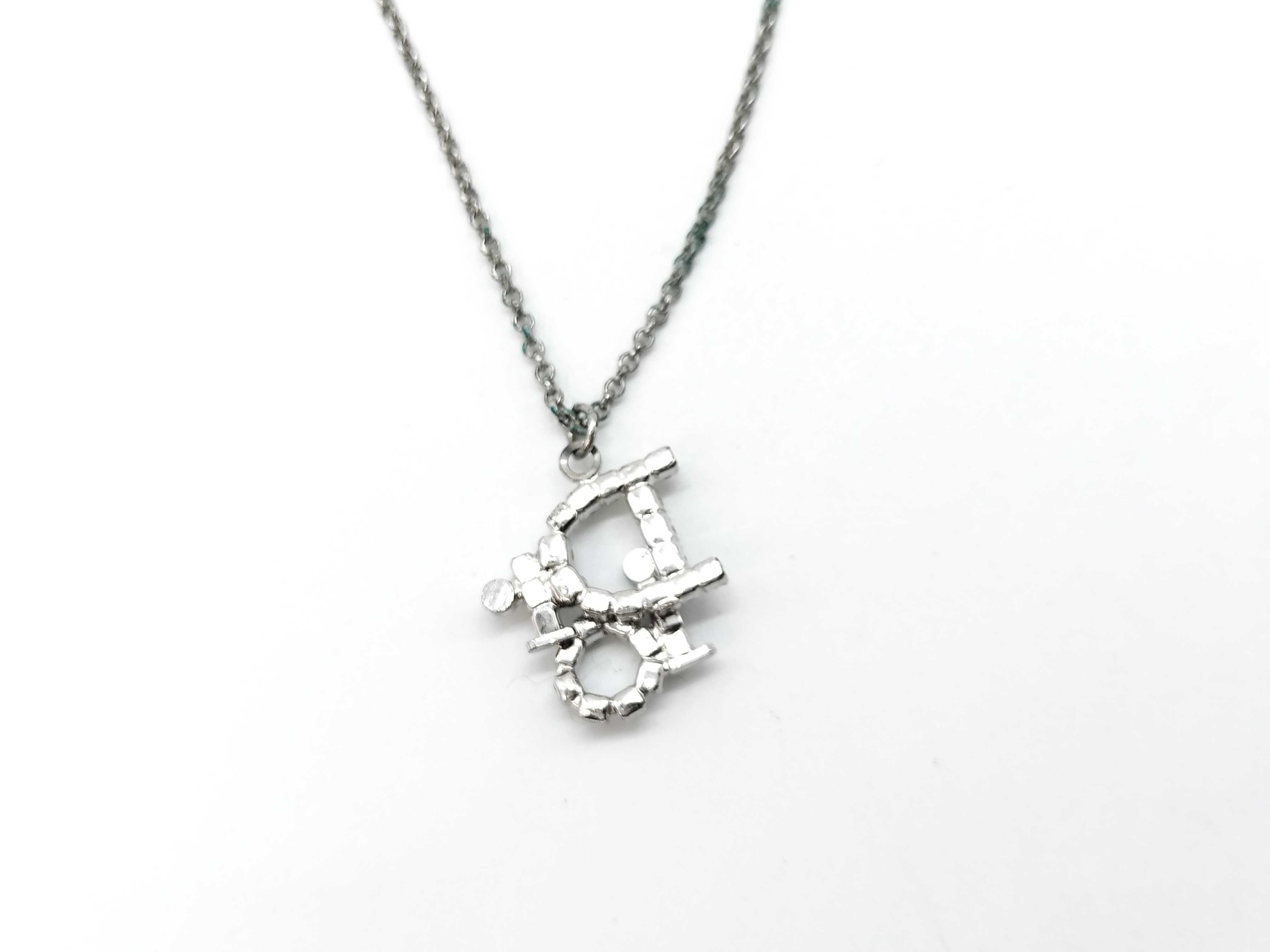 logo necklace with stone — view 3