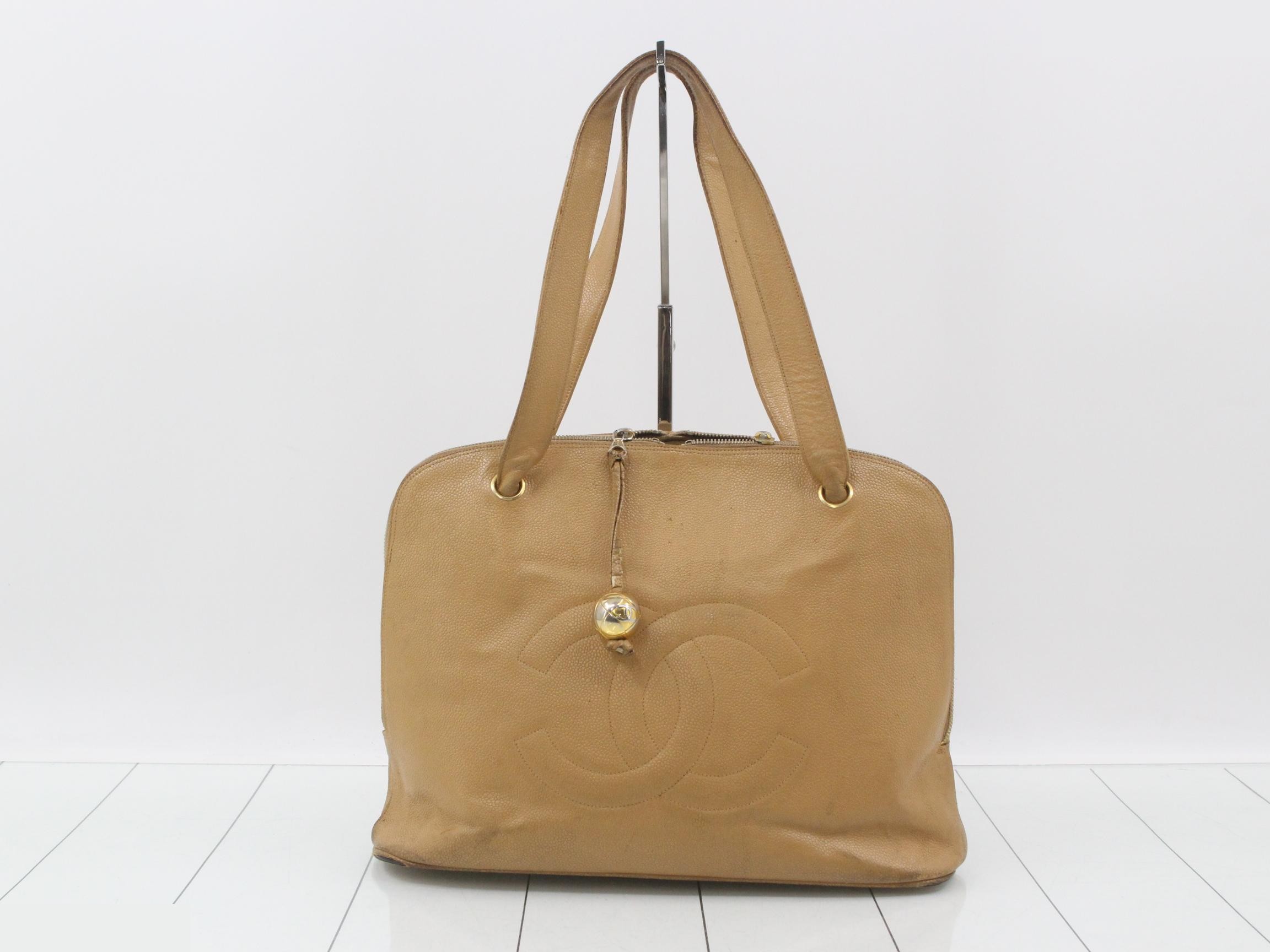 Caviar Tote Bag, Beige