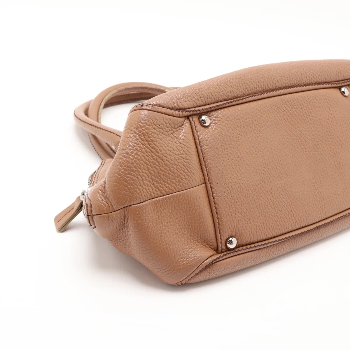 logo leather handbag with fringe, brown, silver hardware, item number 8420000 (serial number in the 8th range). — view 4