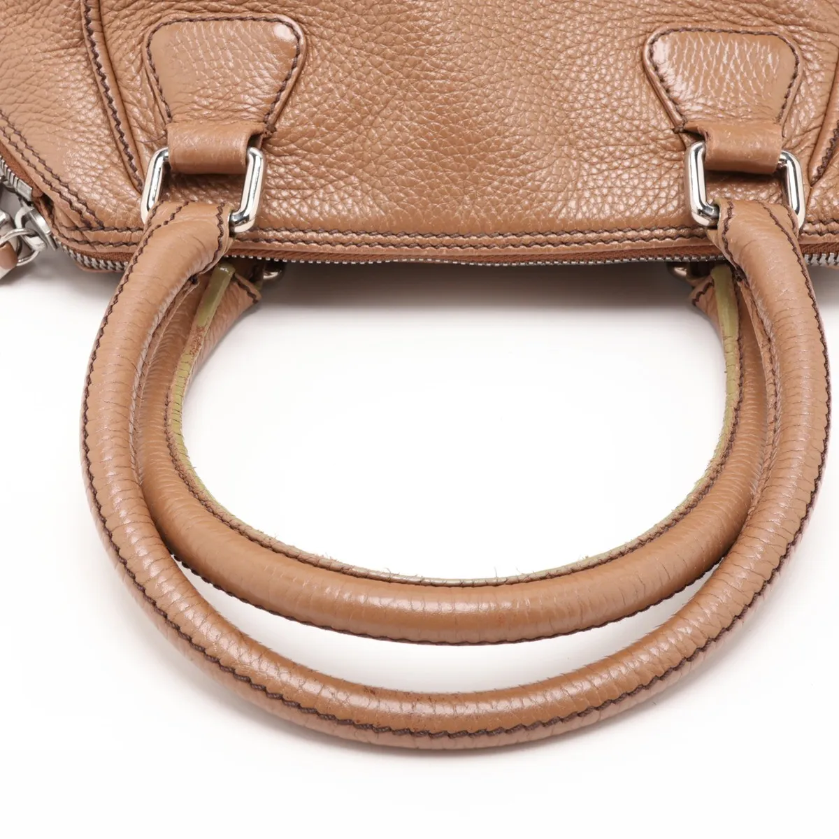 logo leather handbag with fringe, brown, silver hardware, item number 8420000 (serial number in the 8th range). — view 5
