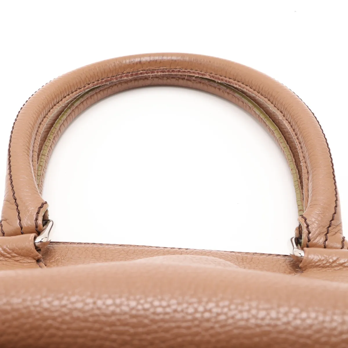 logo leather handbag with fringe, brown, silver hardware, item number 8420000 (serial number in the 8th range). — view 6