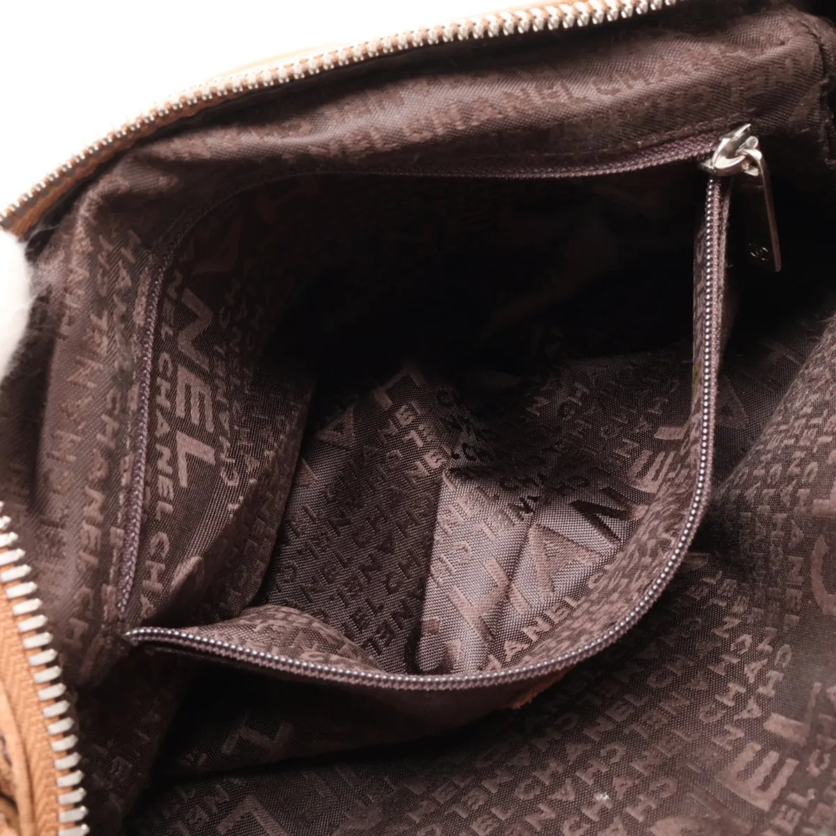 logo leather handbag with fringe, brown, silver hardware, item number 8420000 (serial number in the 8th range). — view 8