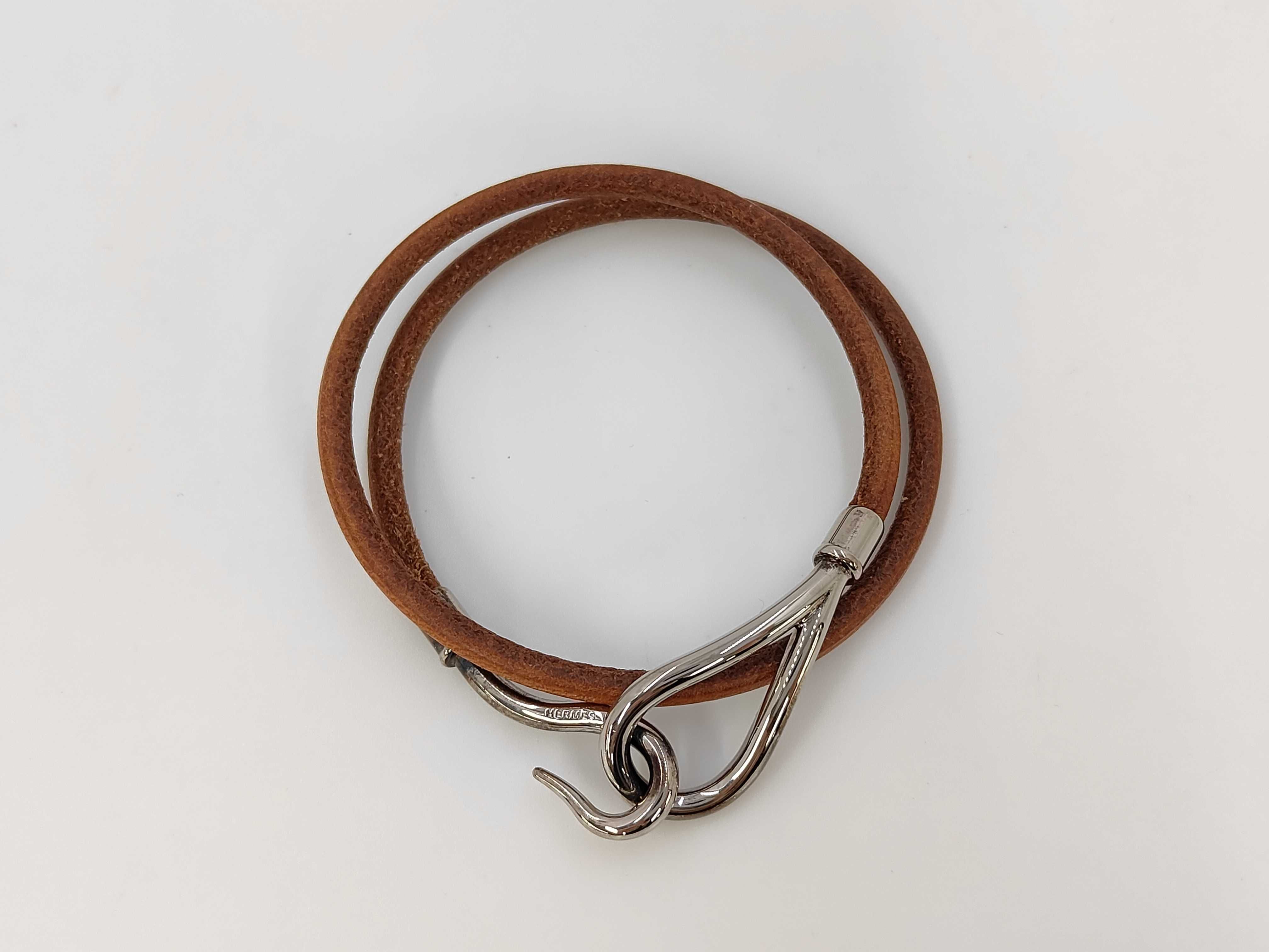 Jumbo Double Tour Brown x Silver BL Bracelet/Bangle — view 2