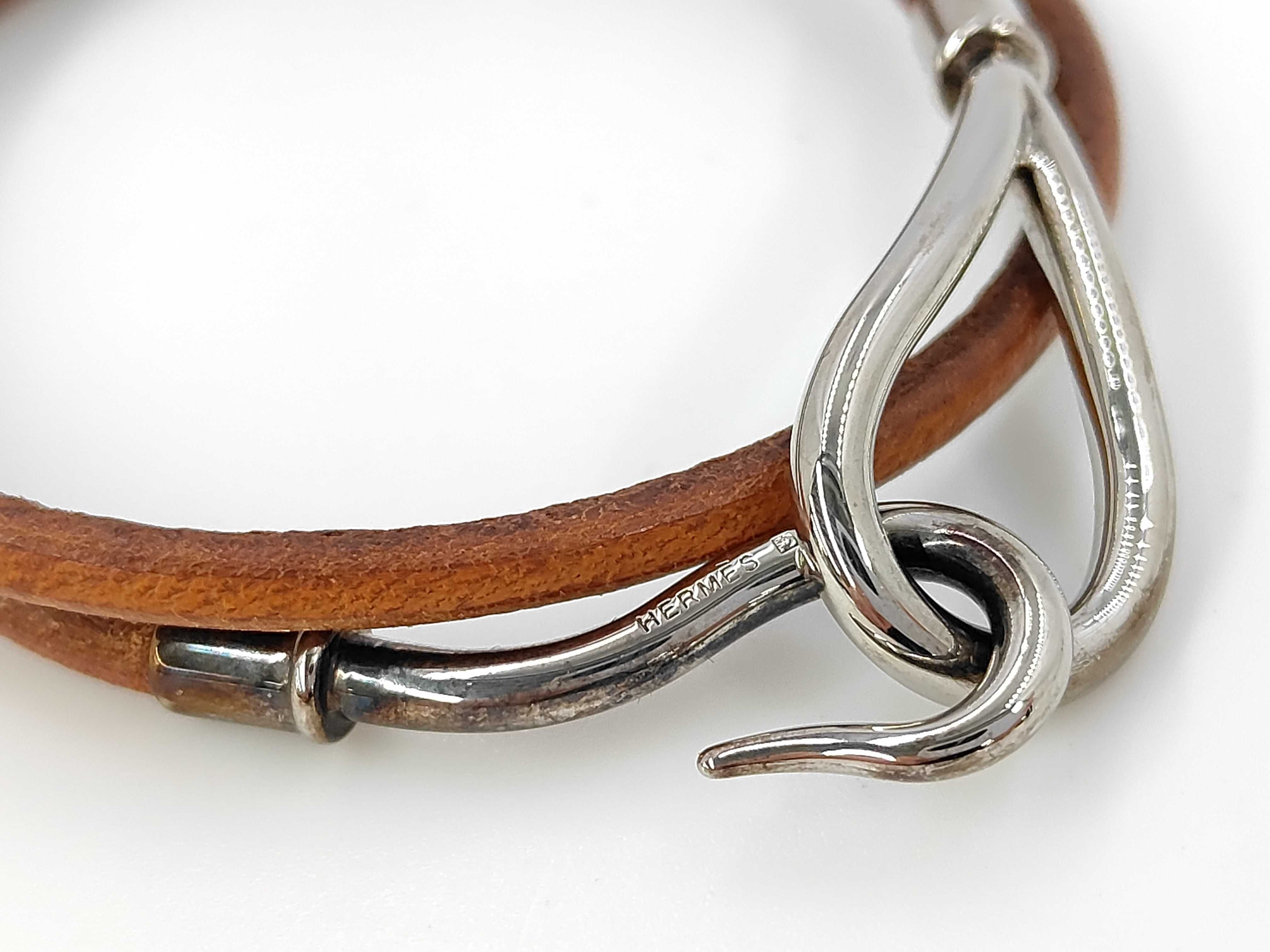 Jumbo Double Tour Brown x Silver BL Bracelet/Bangle — view 3