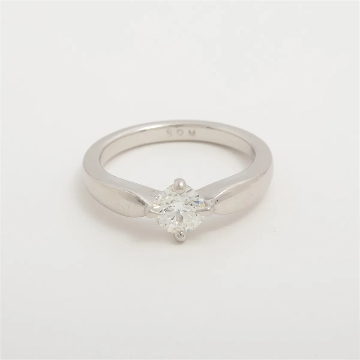 Dedicata a Venezia Diamond Ring, Pt950, 4.6g, 0.45 carat diamond, H VVS1 clarity, 3EX finish, NONE clarity, initials 1123611095, GIA certified 2011.