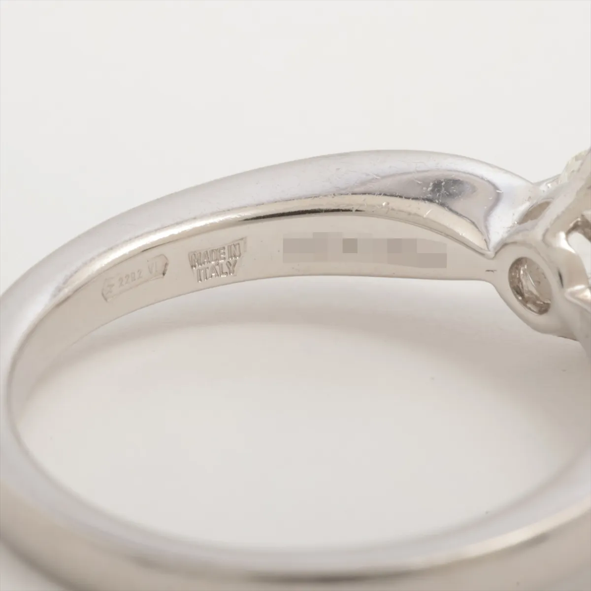 Dedicata a Venezia Diamond Ring, Pt950, 4.6g, 0.45 carat diamond, H VVS1 clarity, 3EX finish, NONE clarity, initials 1123611095, GIA certified 2011. — view 4