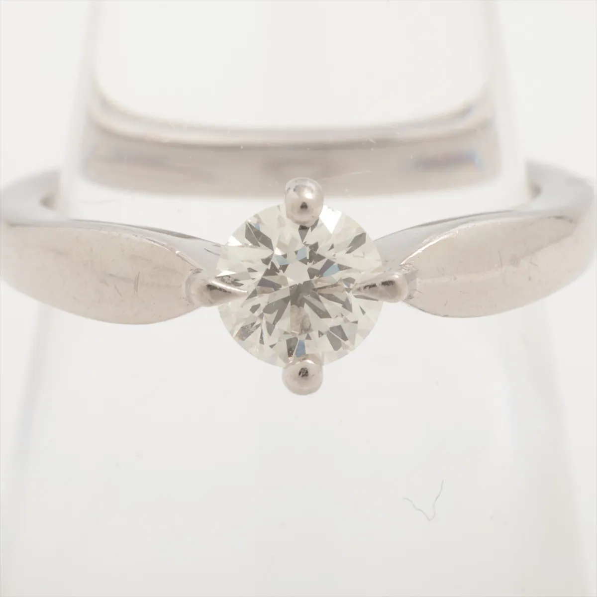 Dedicata a Venezia Diamond Ring, Pt950, 4.6g, 0.45 carat diamond, H VVS1 clarity, 3EX finish, NONE clarity, initials 1123611095, GIA certified 2011. — view 5
