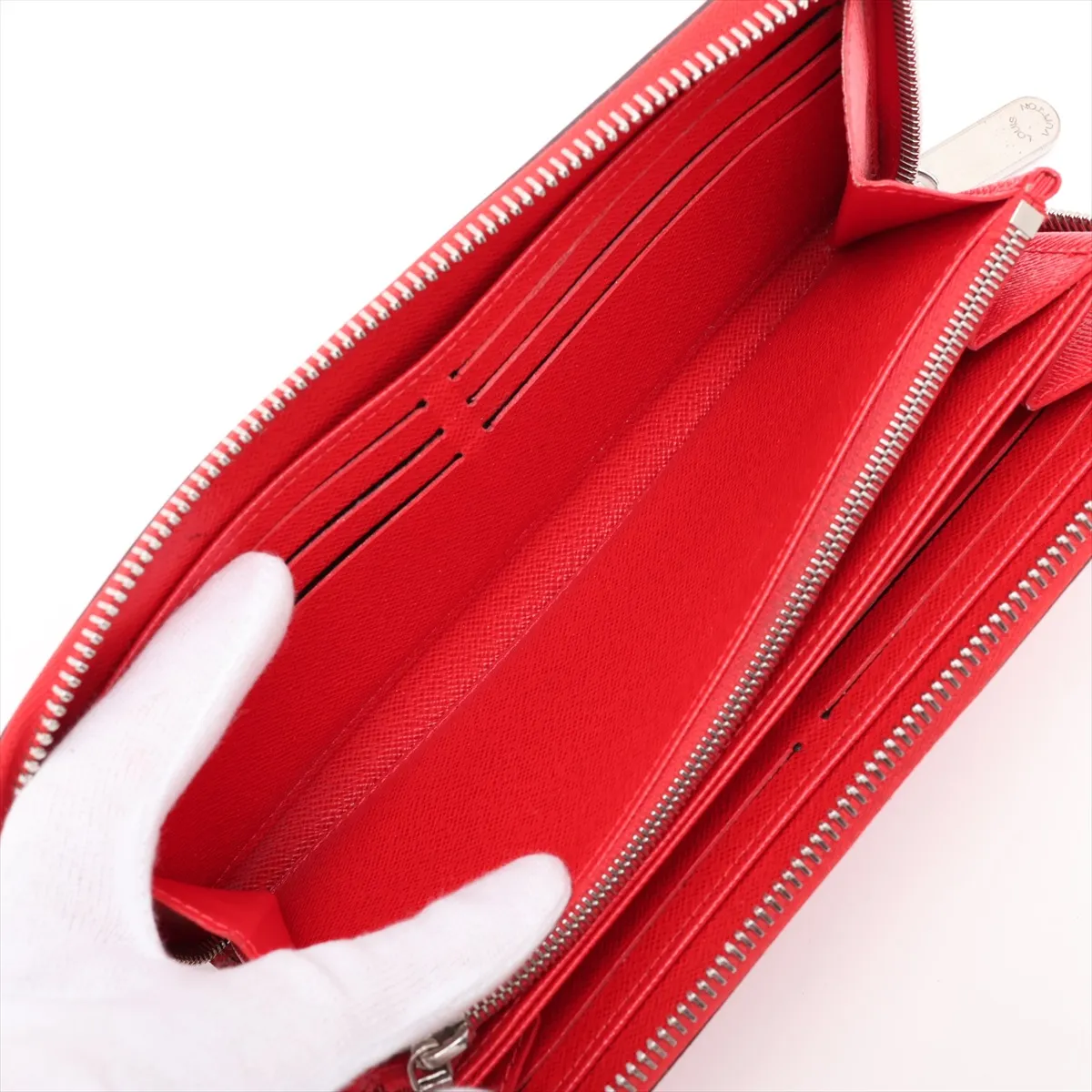 Epi Zippy Wallet M61859 MI0137 Coquelicot Round Zip Wallet — view 4
