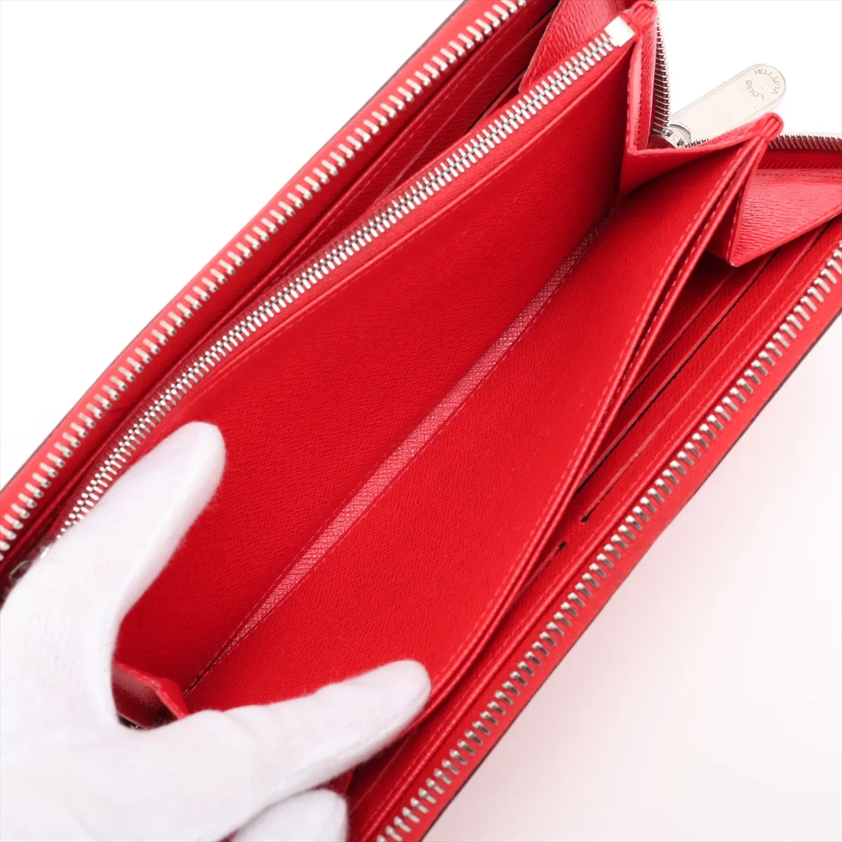 Epi Zippy Wallet M61859 MI0137 Coquelicot Round Zip Wallet — view 5