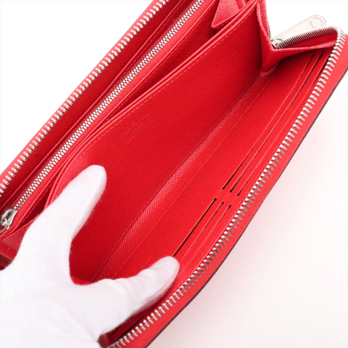Epi Zippy Wallet M61859 MI0137 Coquelicot Round Zip Wallet — view 6