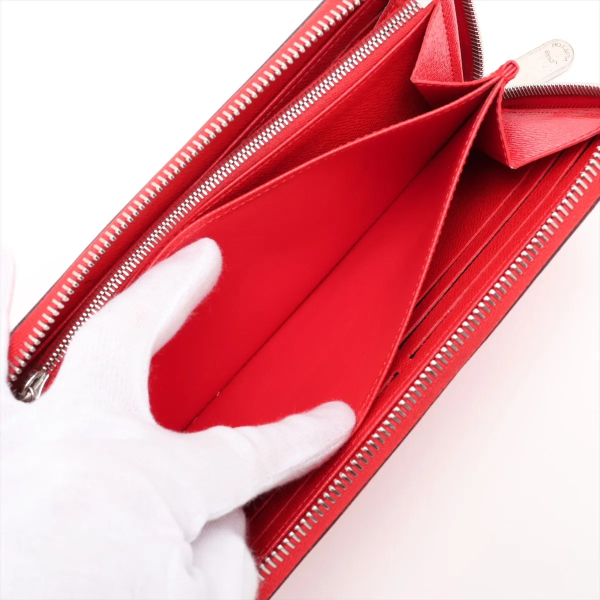 Epi Zippy Wallet M61859 MI0137 Coquelicot Round Zip Wallet — view 7