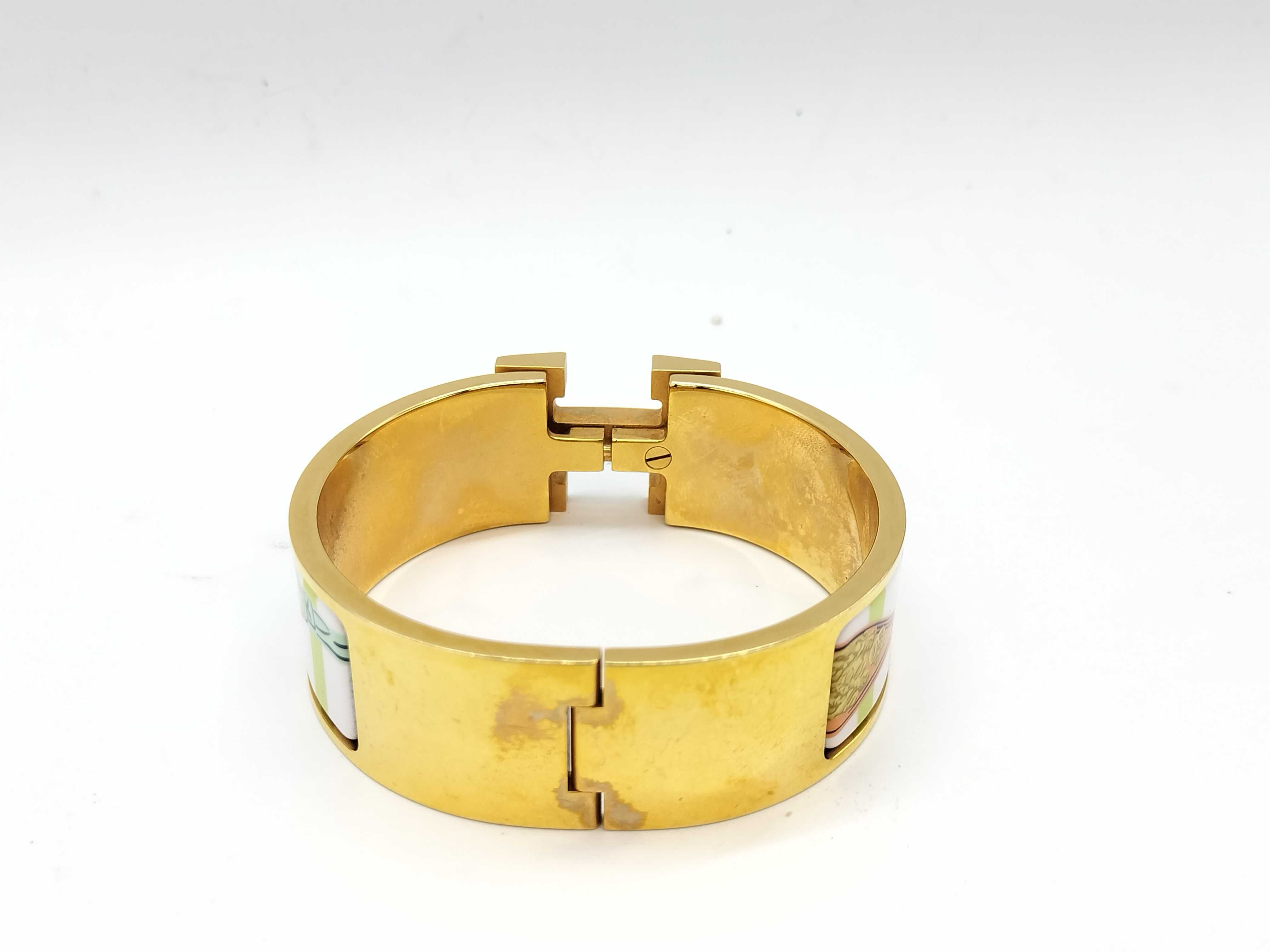 Clic Clac H Equestrian Pattern Bracelet/Bangle — view 2