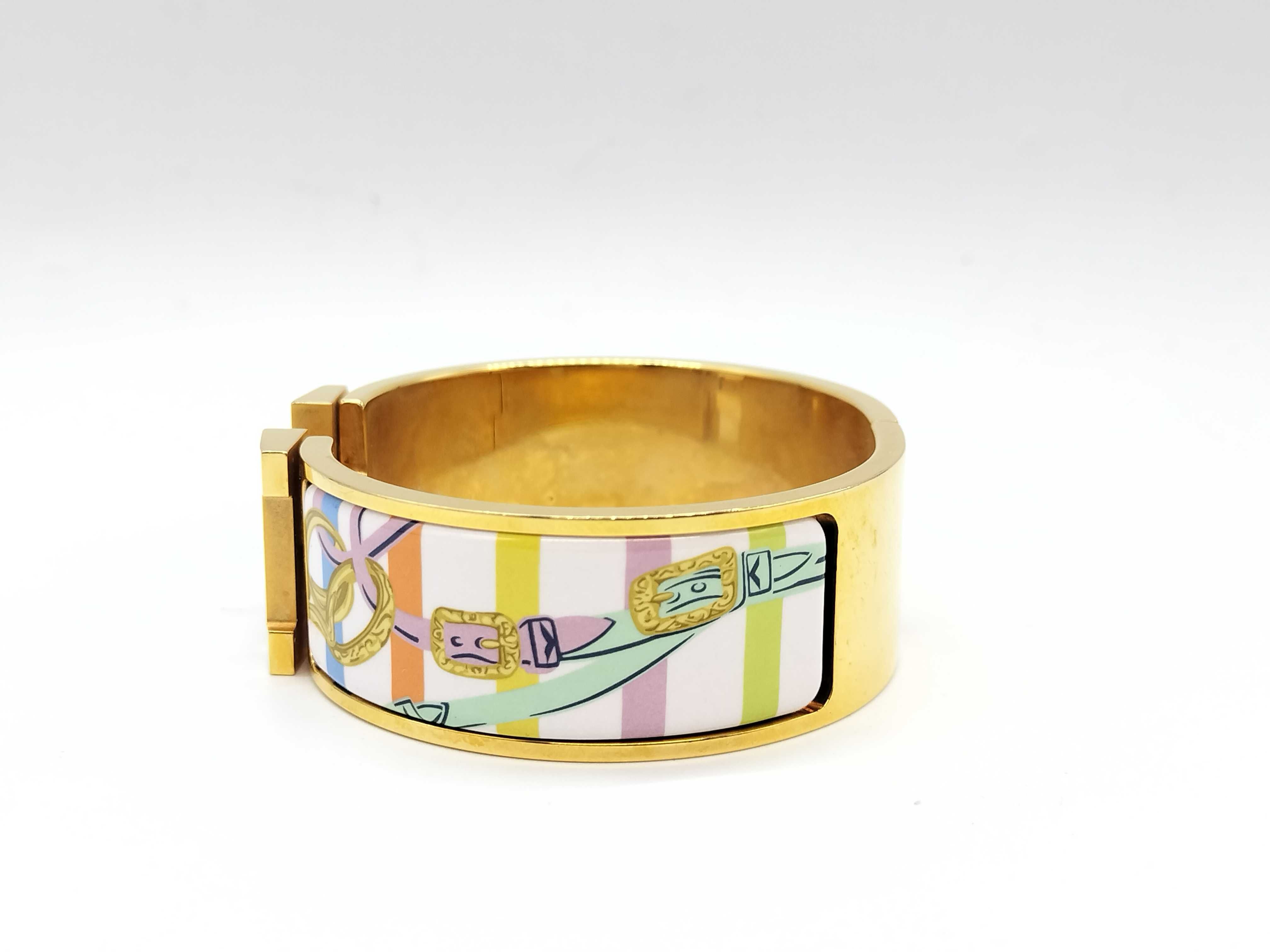 Clic Clac H Equestrian Pattern Bracelet/Bangle — view 3