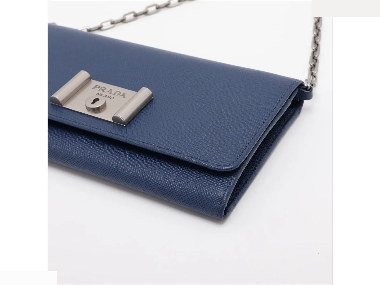 Guaranteed Saffiano Leather Chain Shoulder Bag (1MT440) — view 3