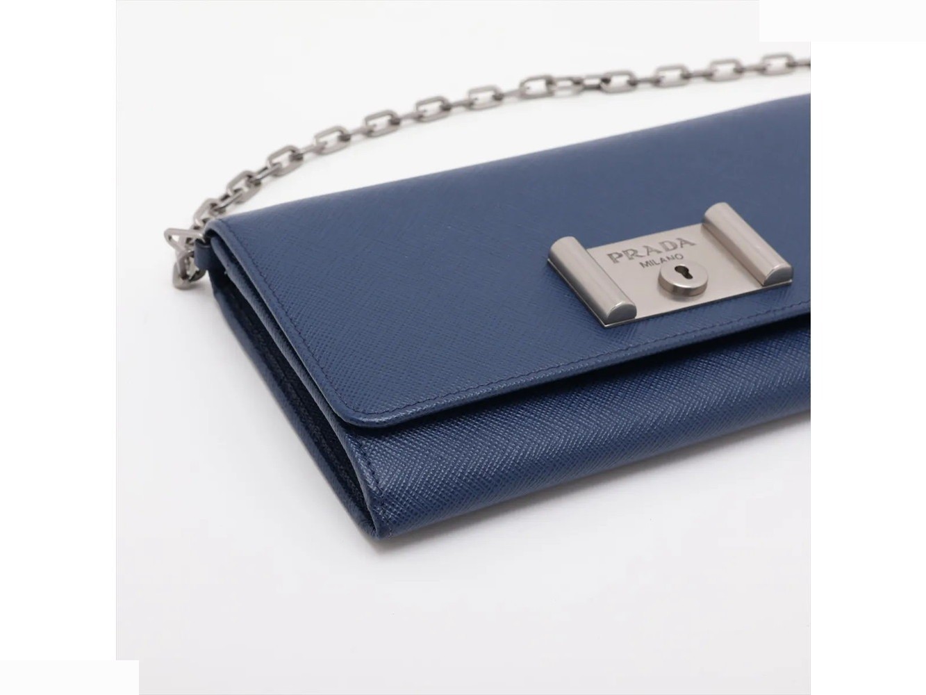 Guaranteed Saffiano Leather Chain Shoulder Bag (1MT440) — view 4